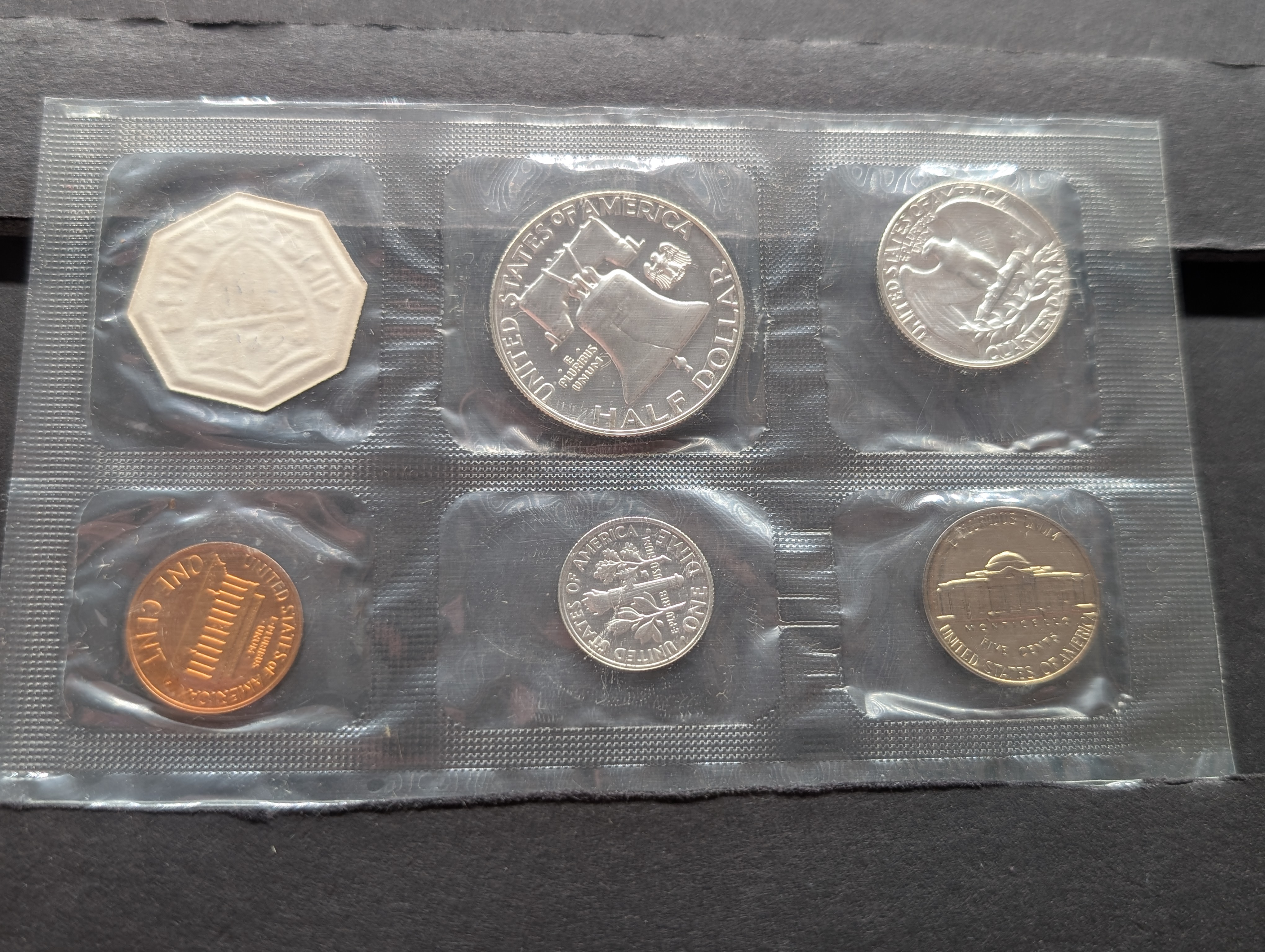 1962-P U.S. Proof Coin Set In OGP, Three 90% Silver Coins