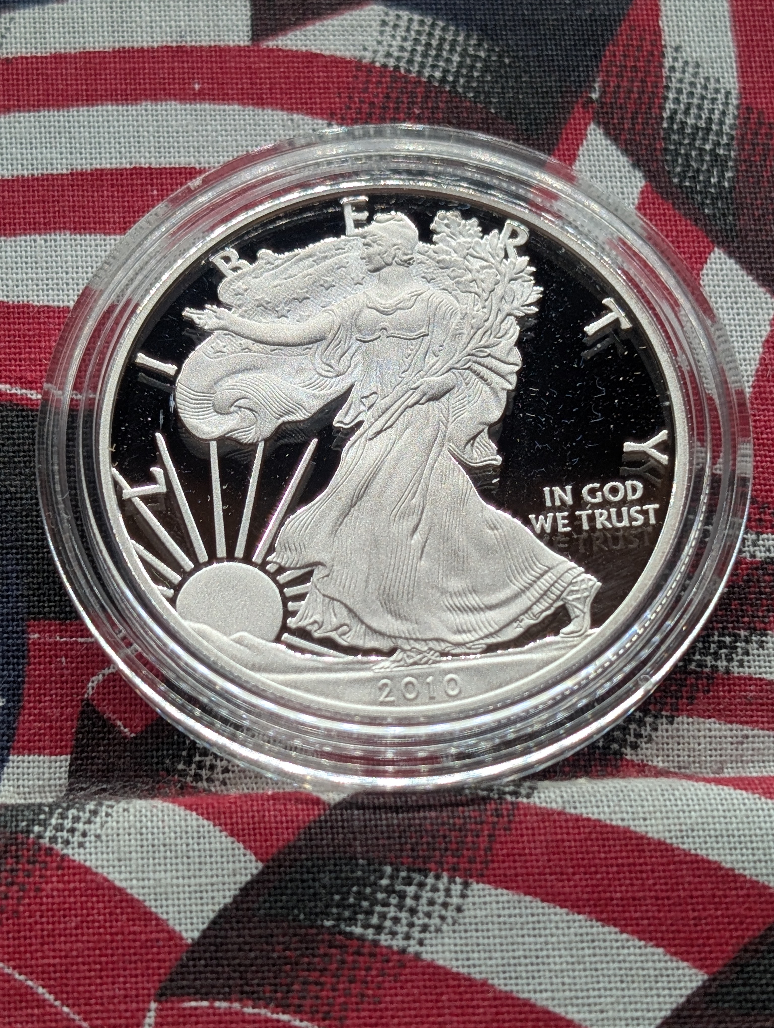 2010-W American Silver Eagle, .999 Silver, One Troy Ounce Silver Proof Coin In OGP With COA,