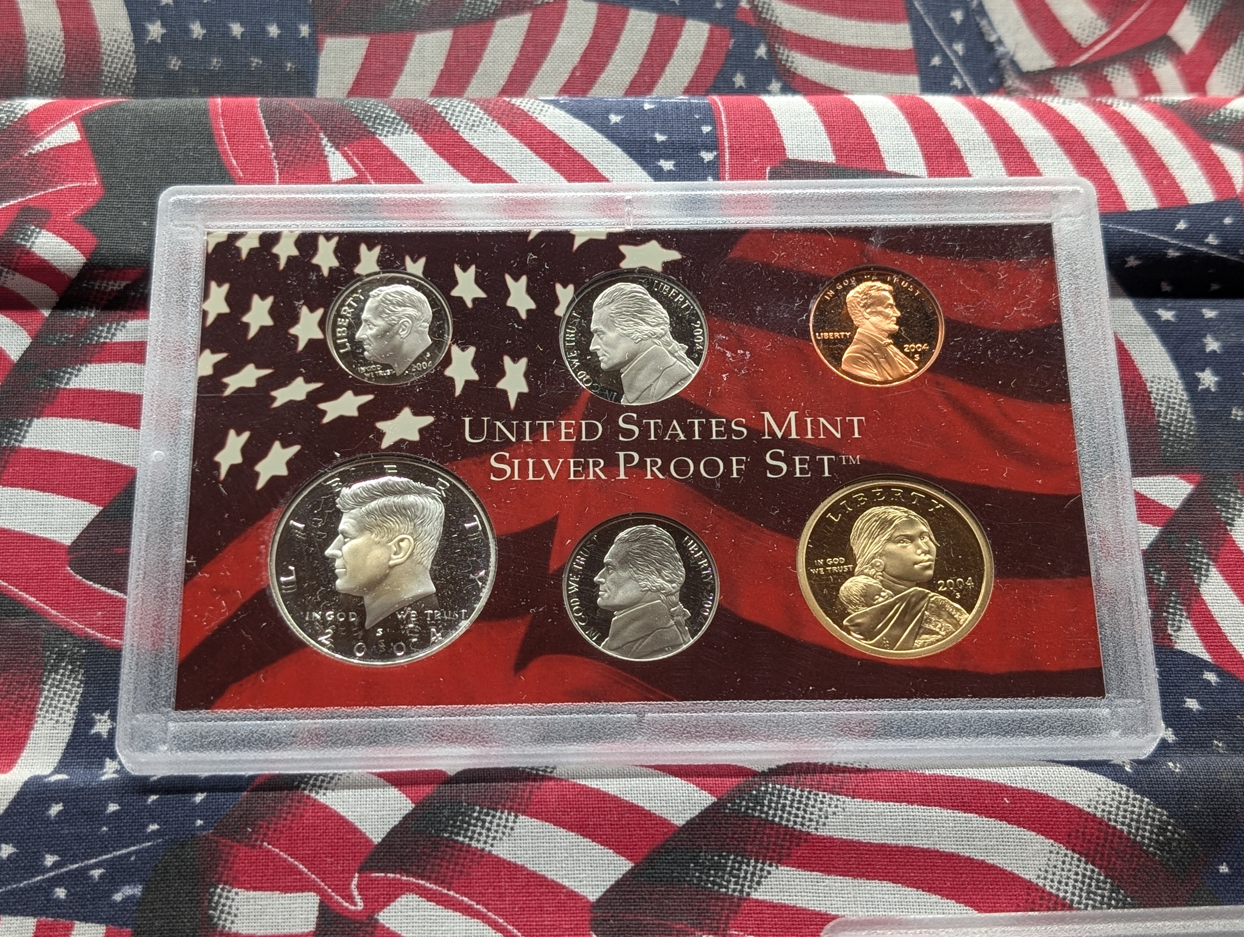 2004-S U.S. Mint Silver Proof Set In OGP With COA, Seven 90% Silver Coins