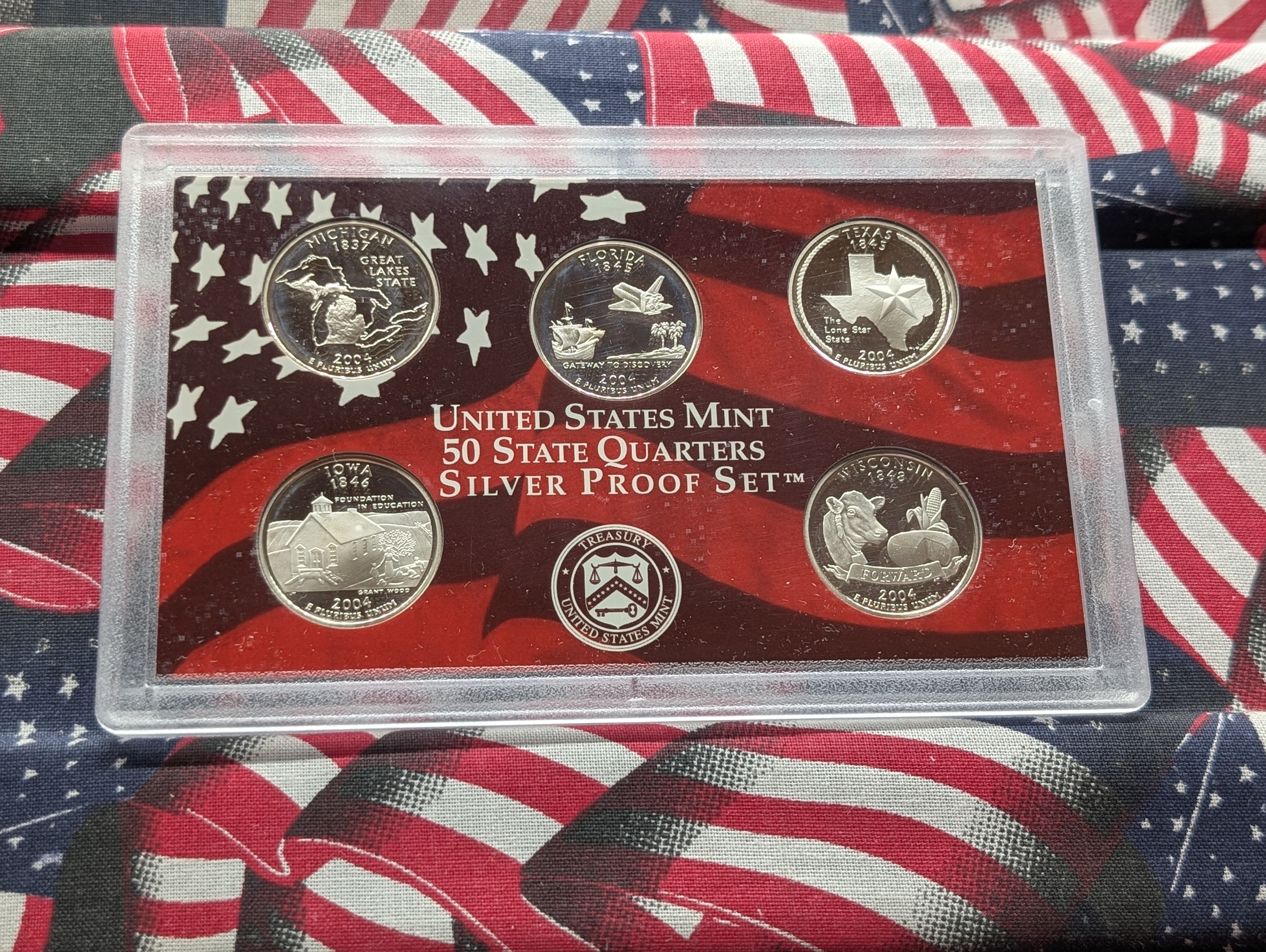 2004-S U.S. Mint Silver Proof Set In OGP With COA, Seven 90% Silver Coins