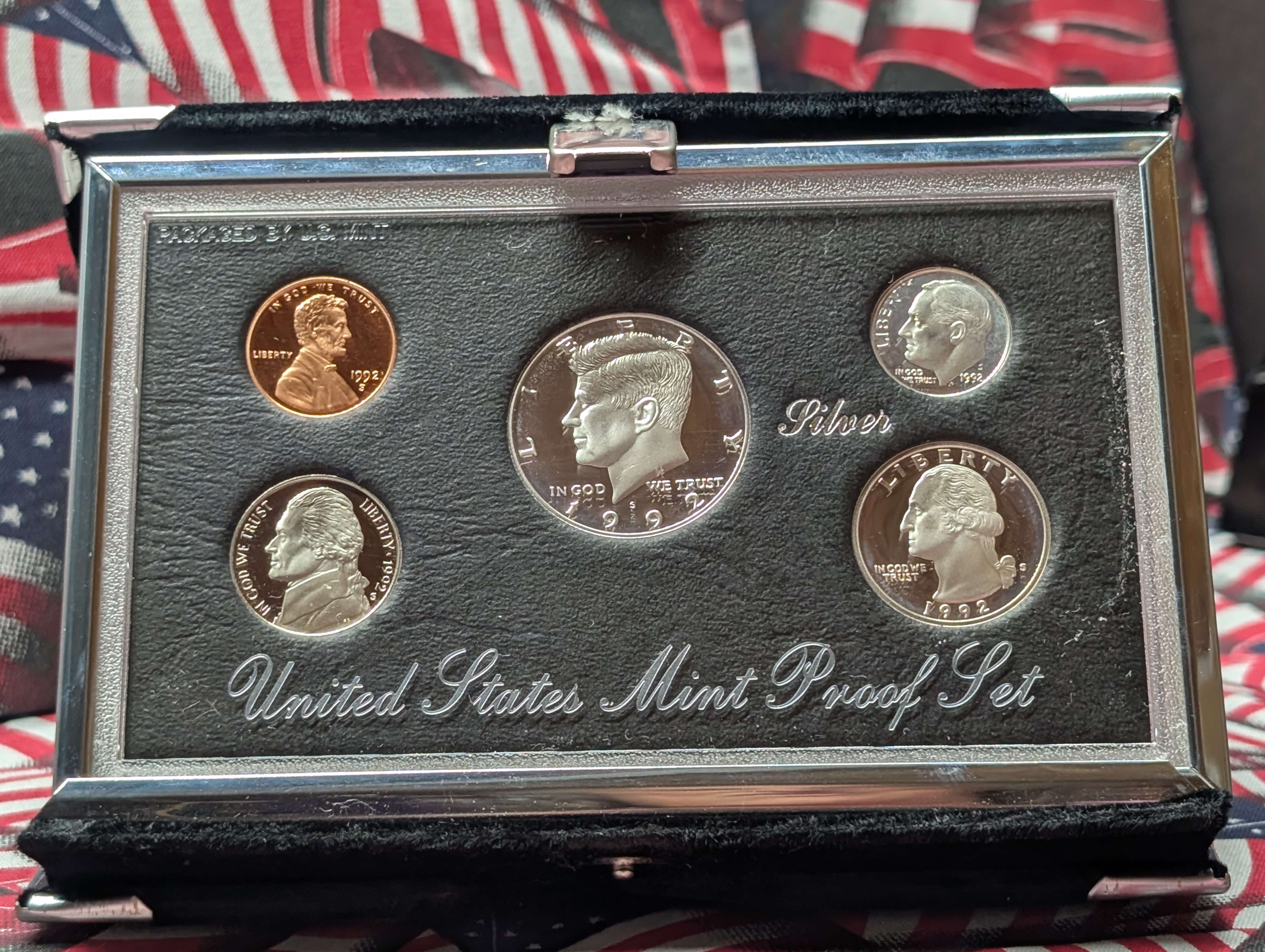 1992-S U.S. Mint Premier Silver Proof Set, Three 90% Silver Coins, NO BOX
