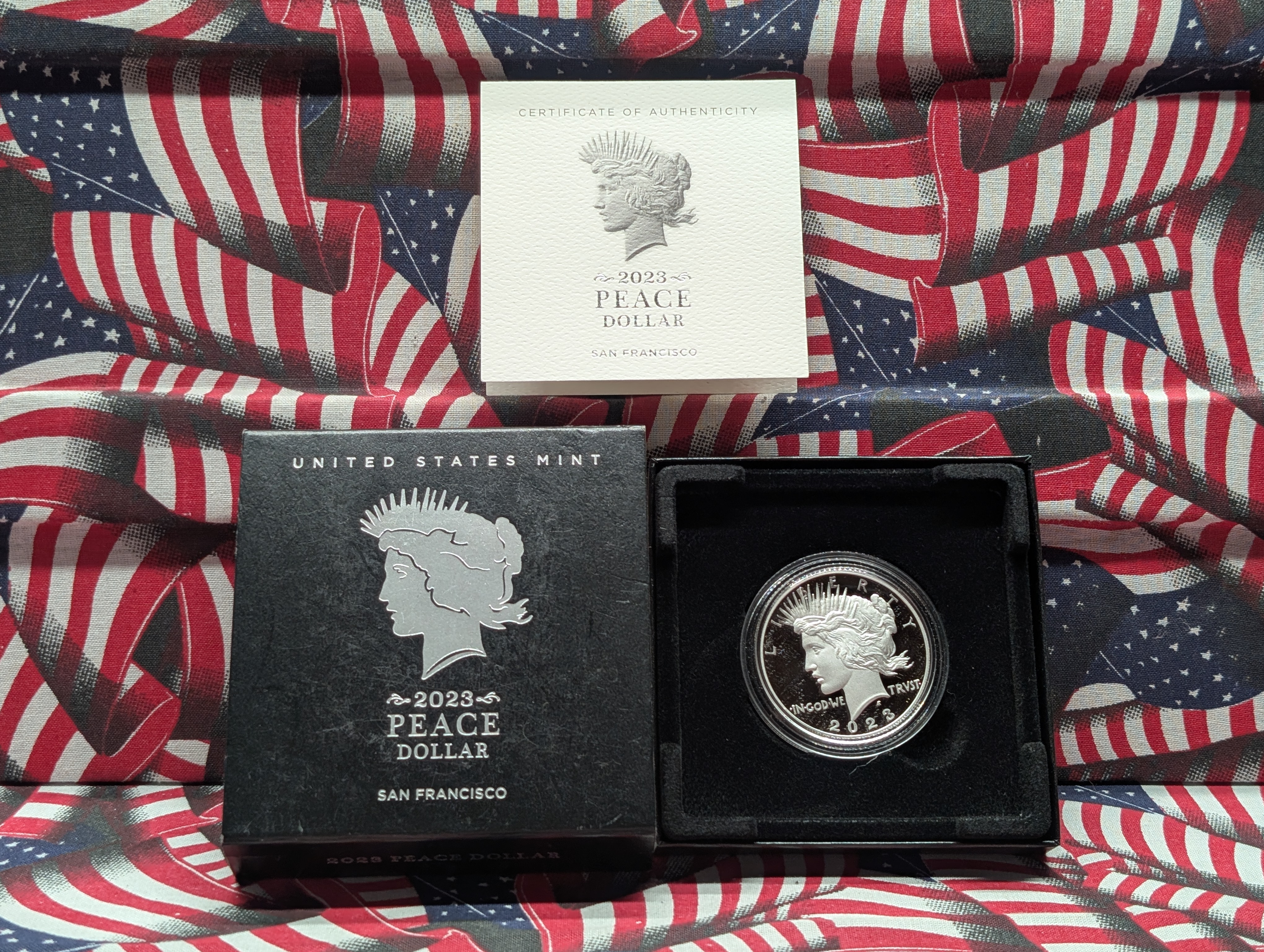 2023-S Proof Peace Dollar In OGP With COA, 99.9% Silver, 0.859 Troy Ounce