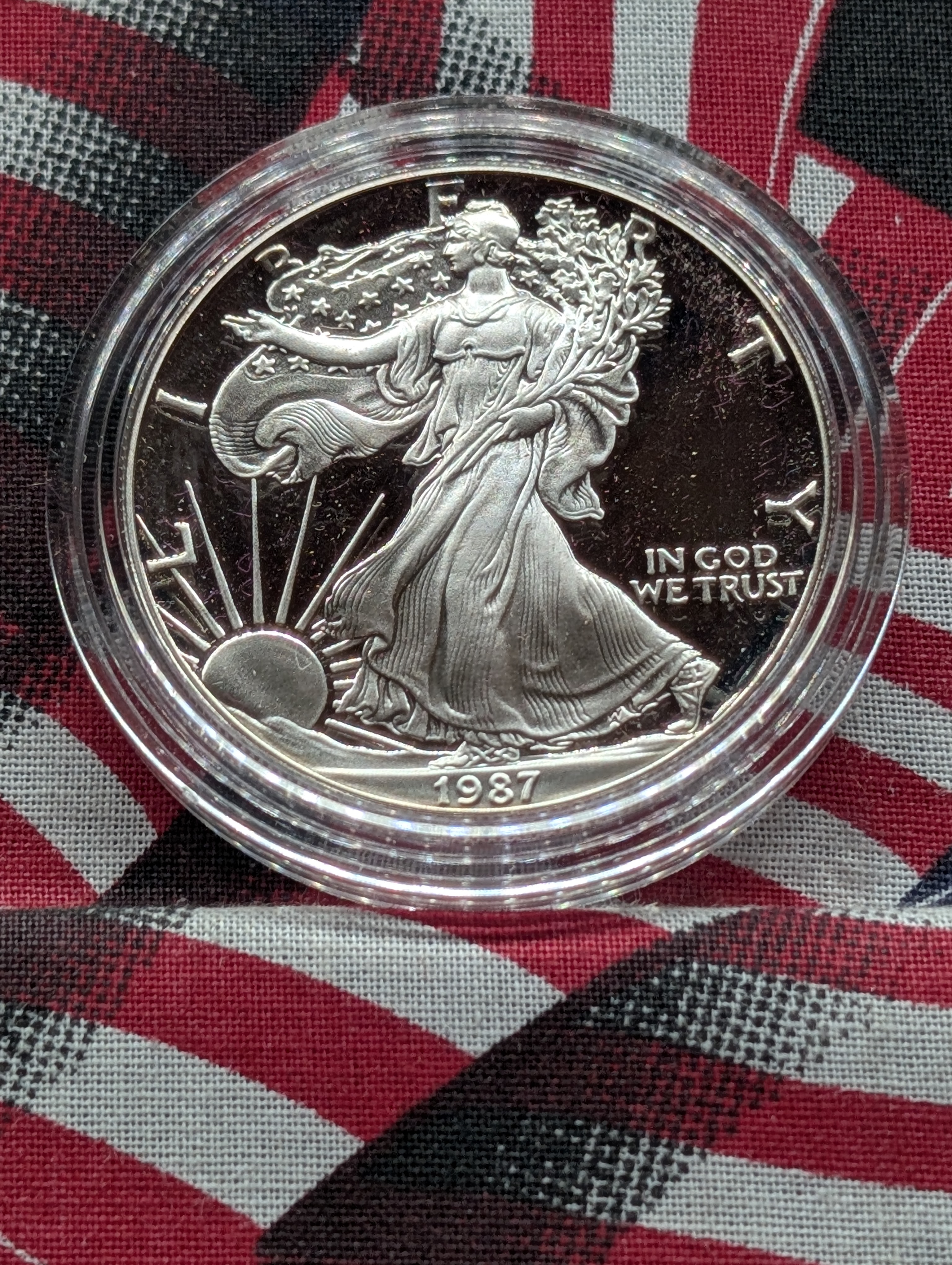 1987-S American Silver Eagle 99.9% Silver, One Troy Ounce Proof in OGP With COA,