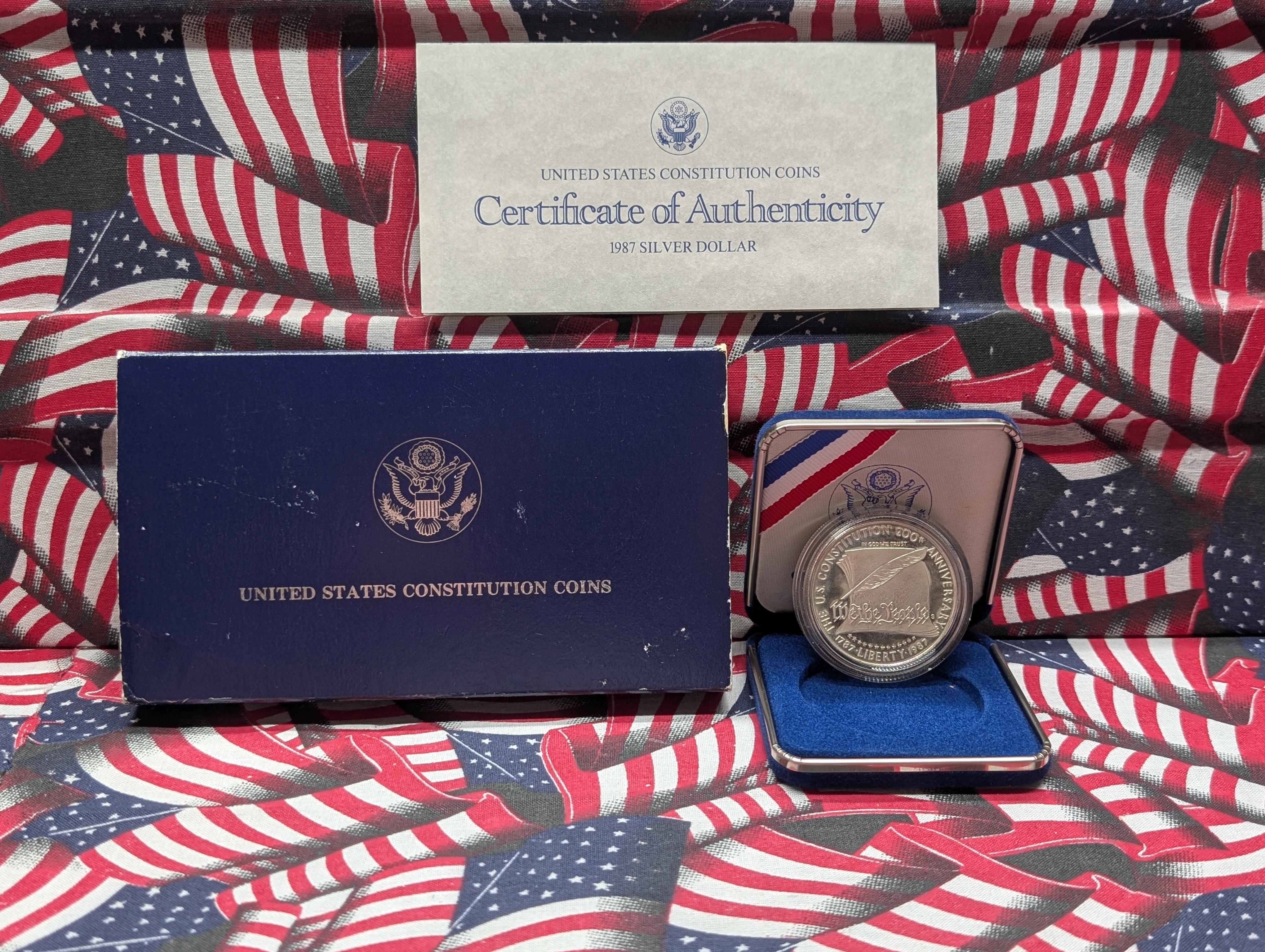 1987-S U.S. Constitution Coin In OGP With COA, 90% Silver