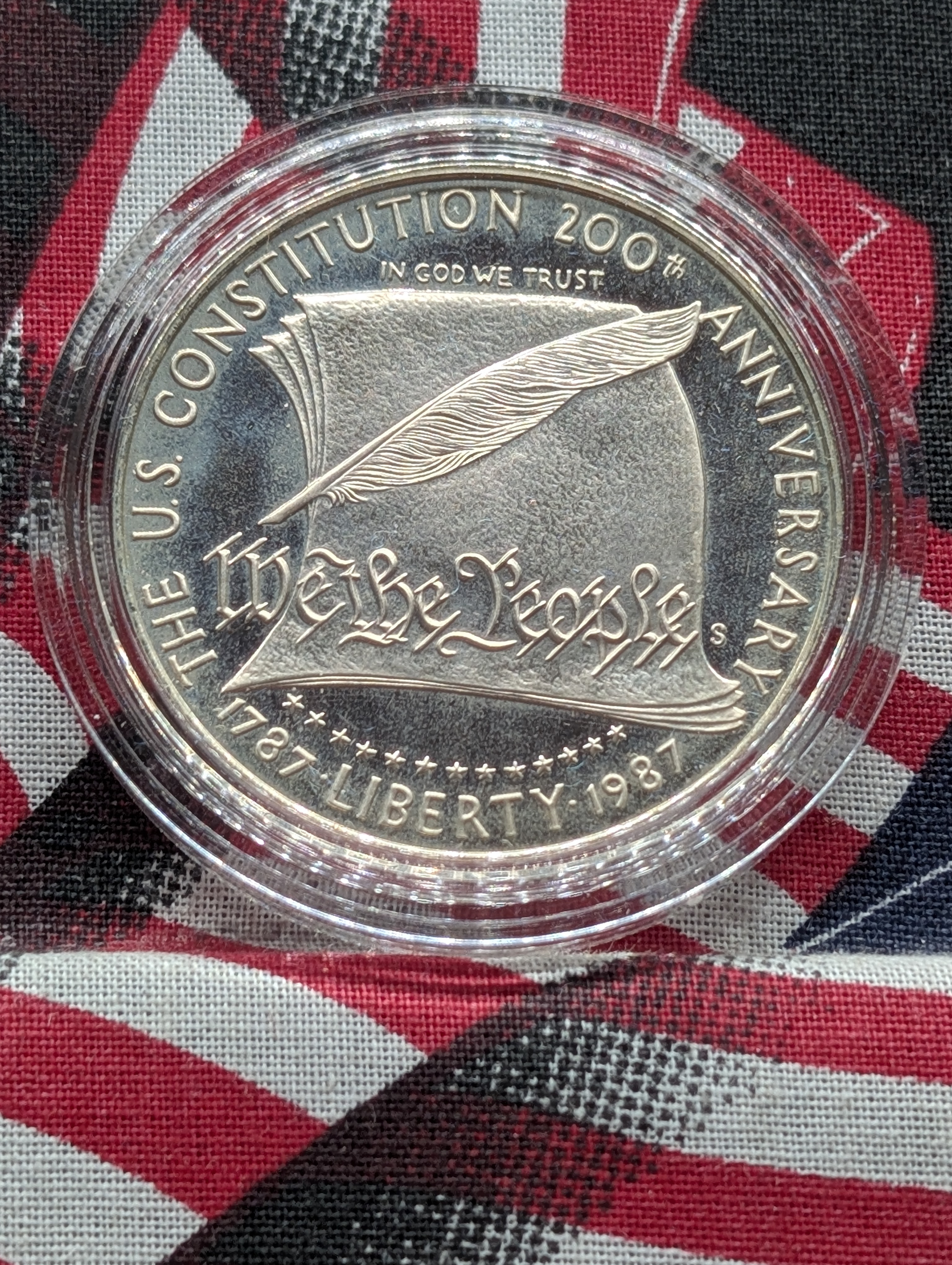 1987-S U.S. Constitution Coin In OGP With COA, 90% Silver