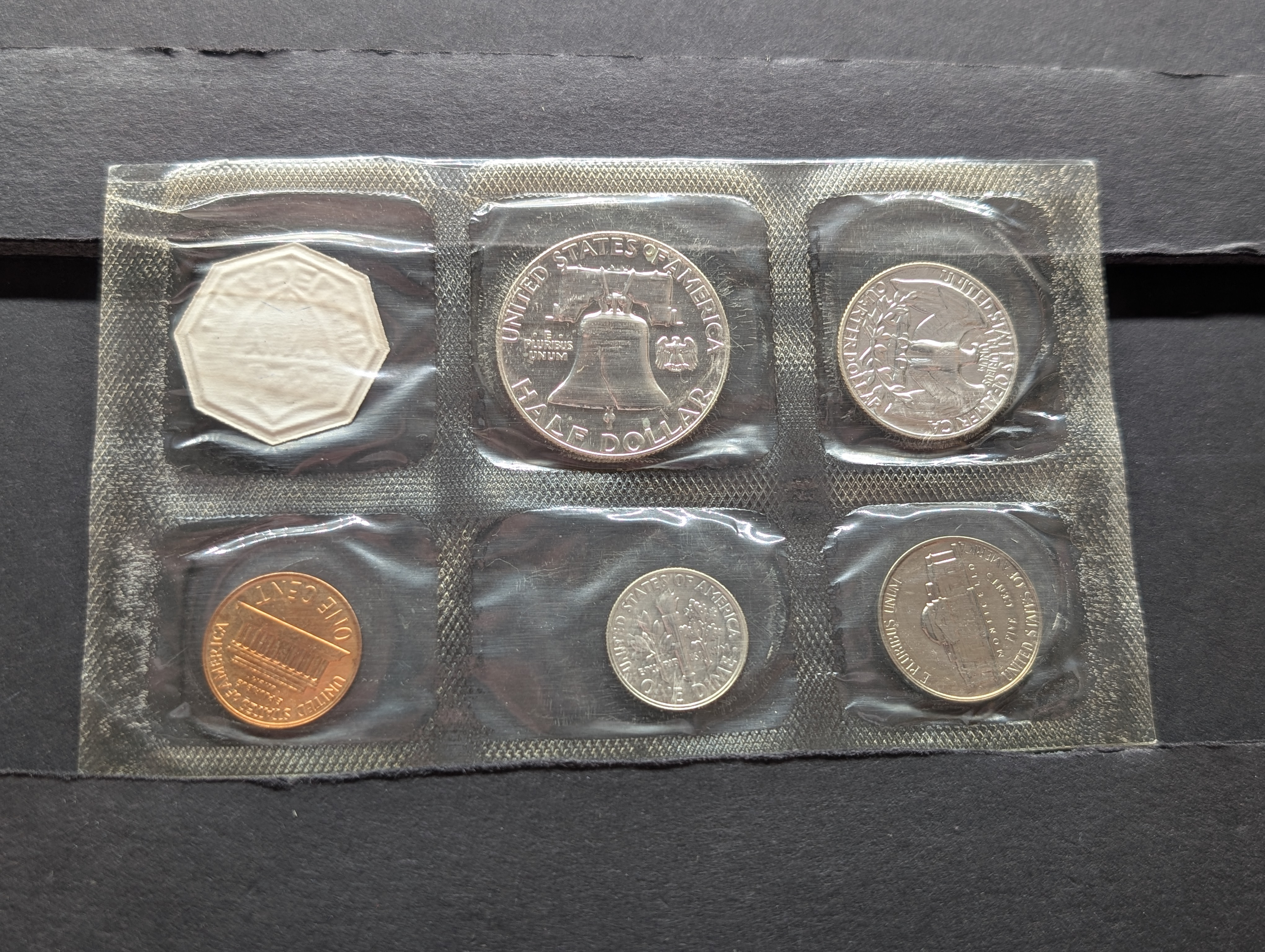 1960-P U.S. Proof Coin Set In OGP, Three 90% Silver Coins