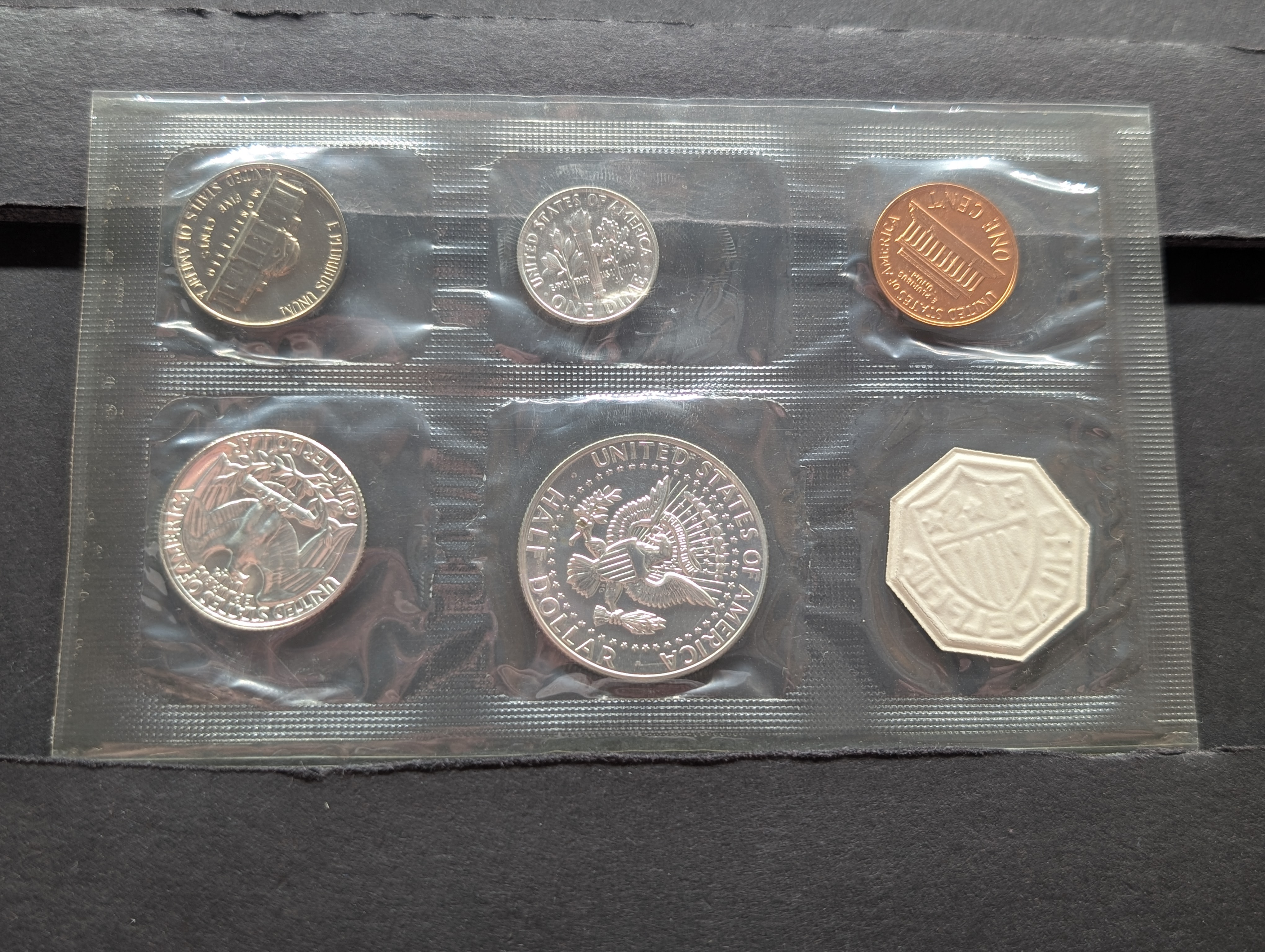 1964-P U.S. Proof Coin Set In OGP, Three 90% Silver Coins