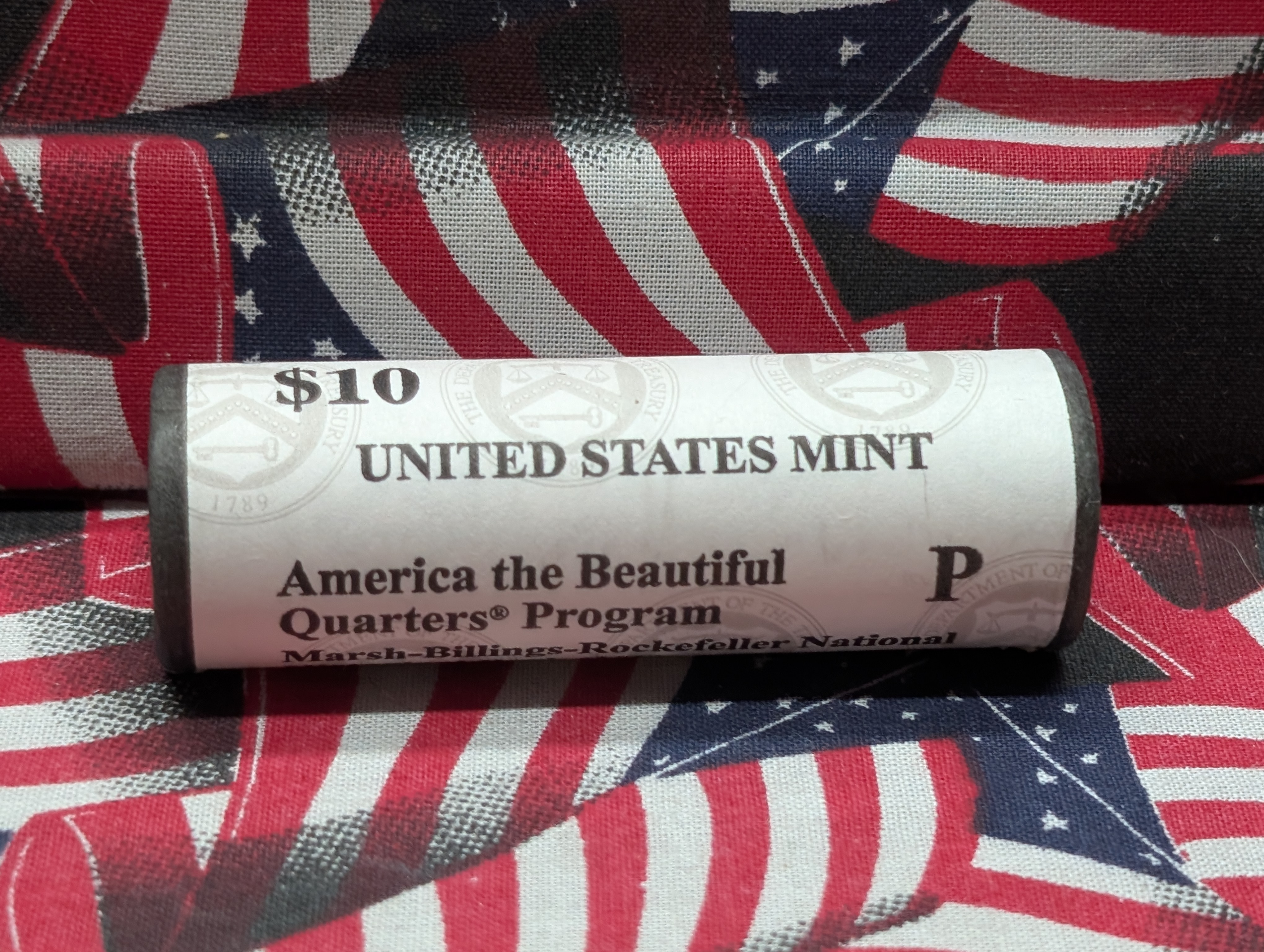 2020-P Unopened Paper Wrapped Roll of ATB Marsh-Billings-Rockefeller National Historical Park Washington Quarters