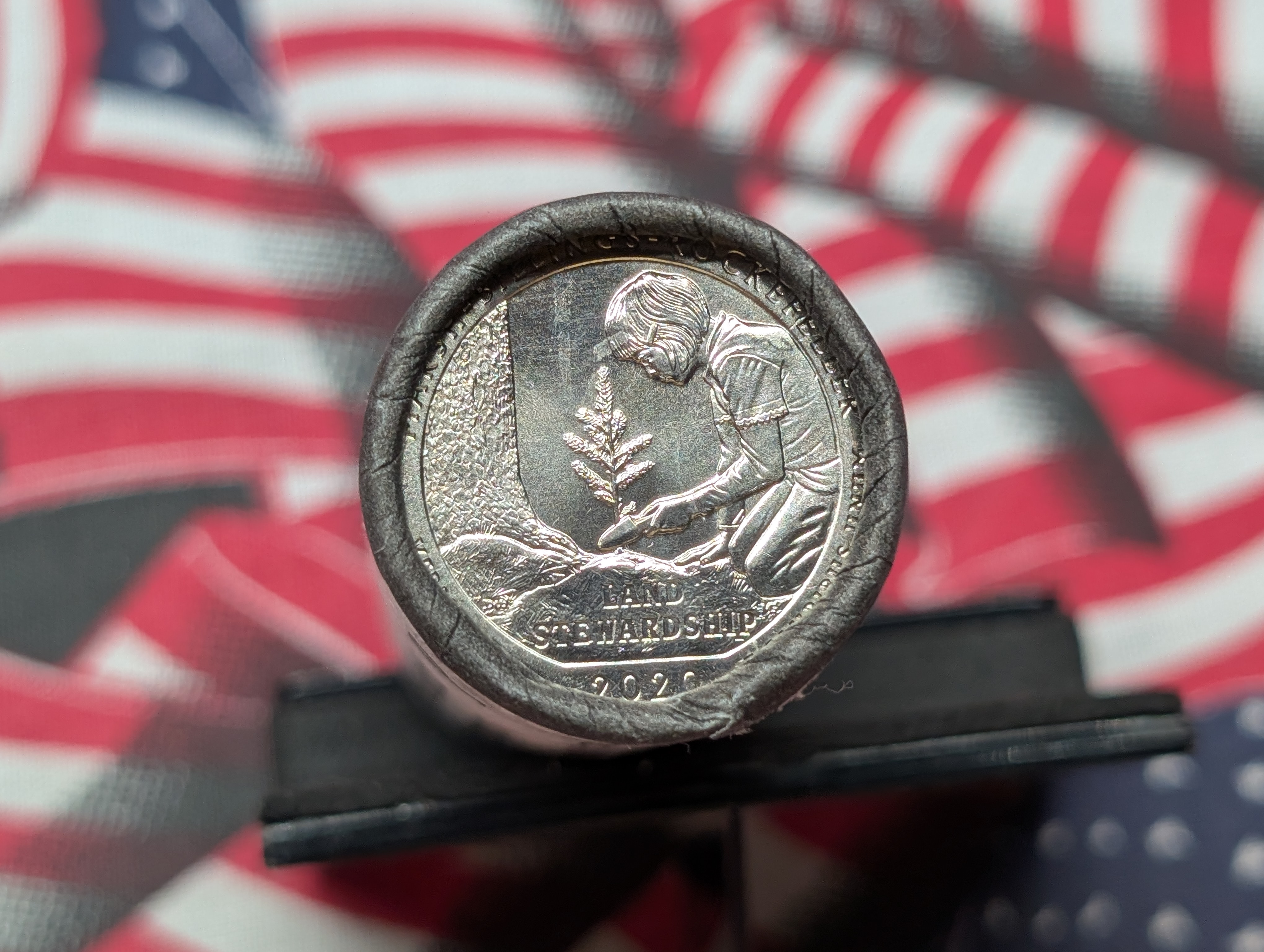 2020-P Unopened Paper Wrapped Roll of ATB Marsh-Billings-Rockefeller National Historical Park Washington Quarters