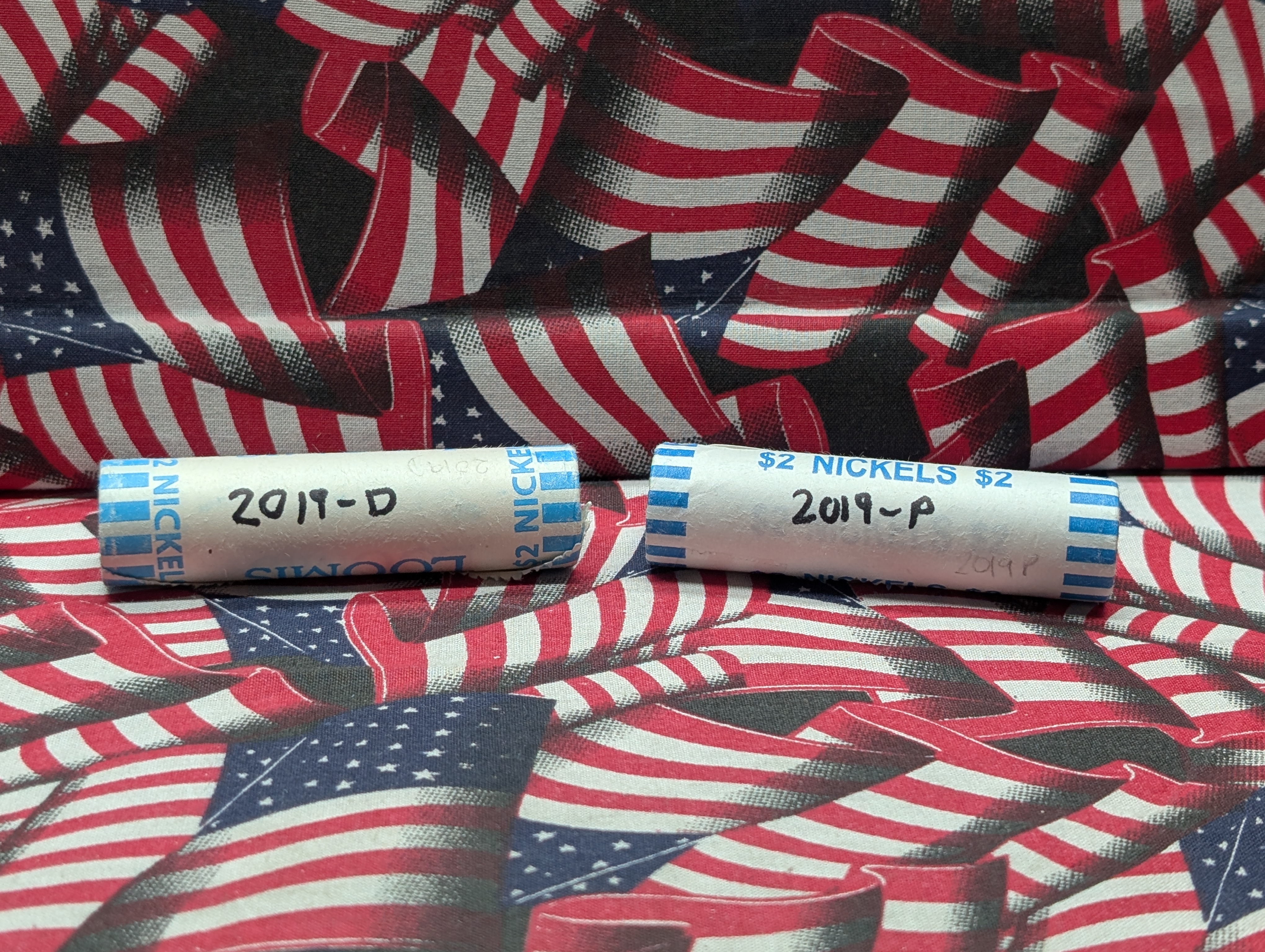 2019 P&D Unopened Paper Wrapped Rolls of Jefferson Nickels