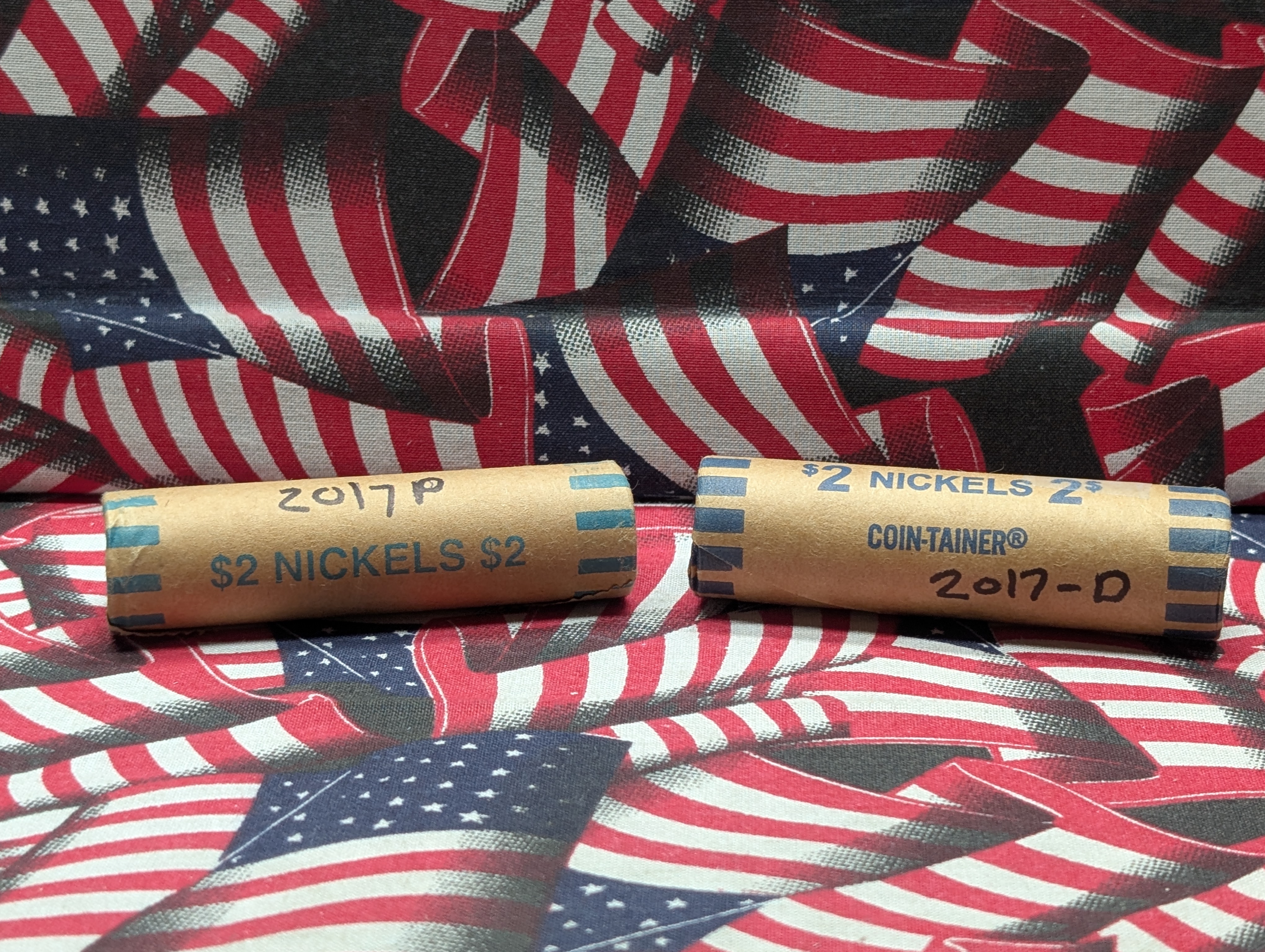 2017 P&D Unopened Paper Wrapped Rolls of Jefferson Nickels
