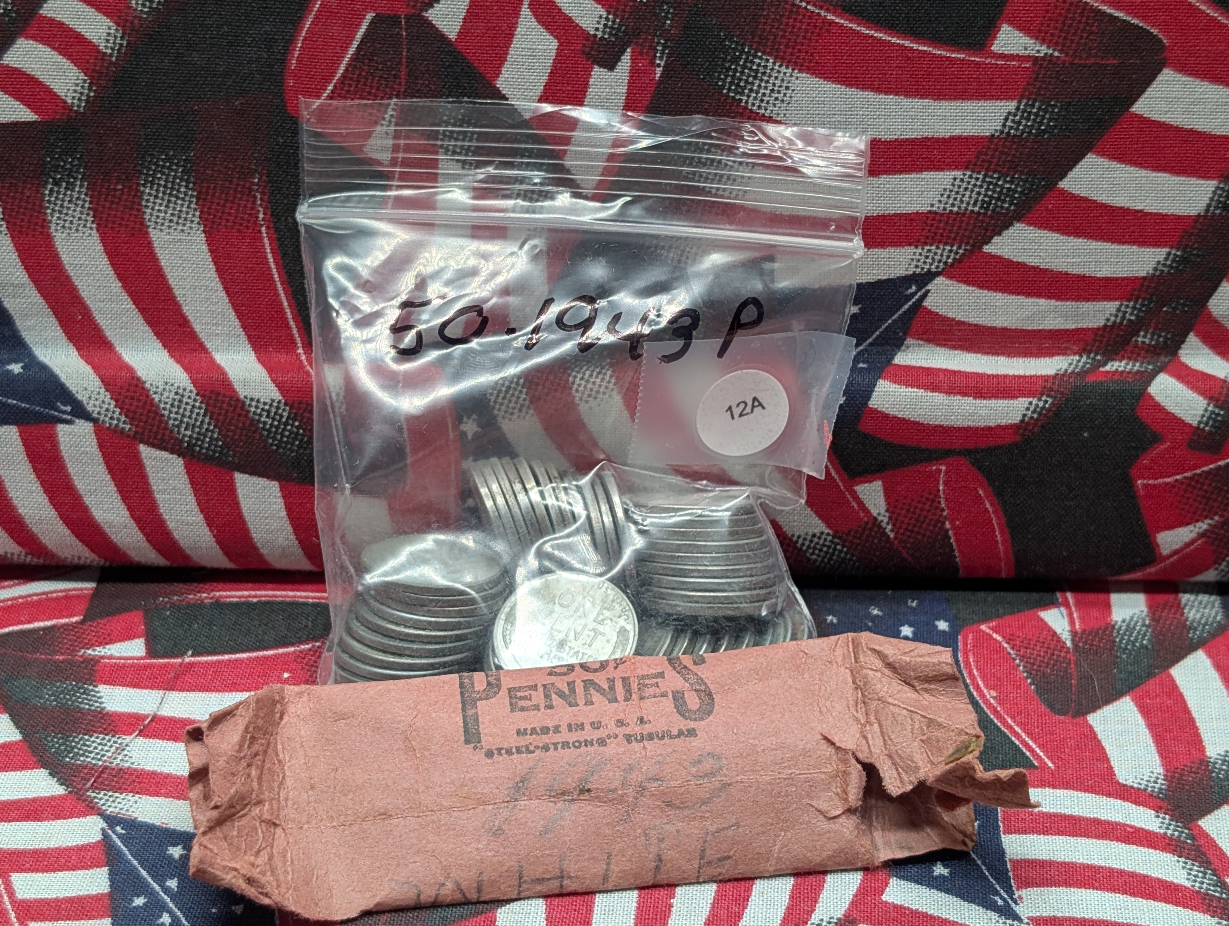 (50) 1943-P Lincoln Steel Wheat Cents