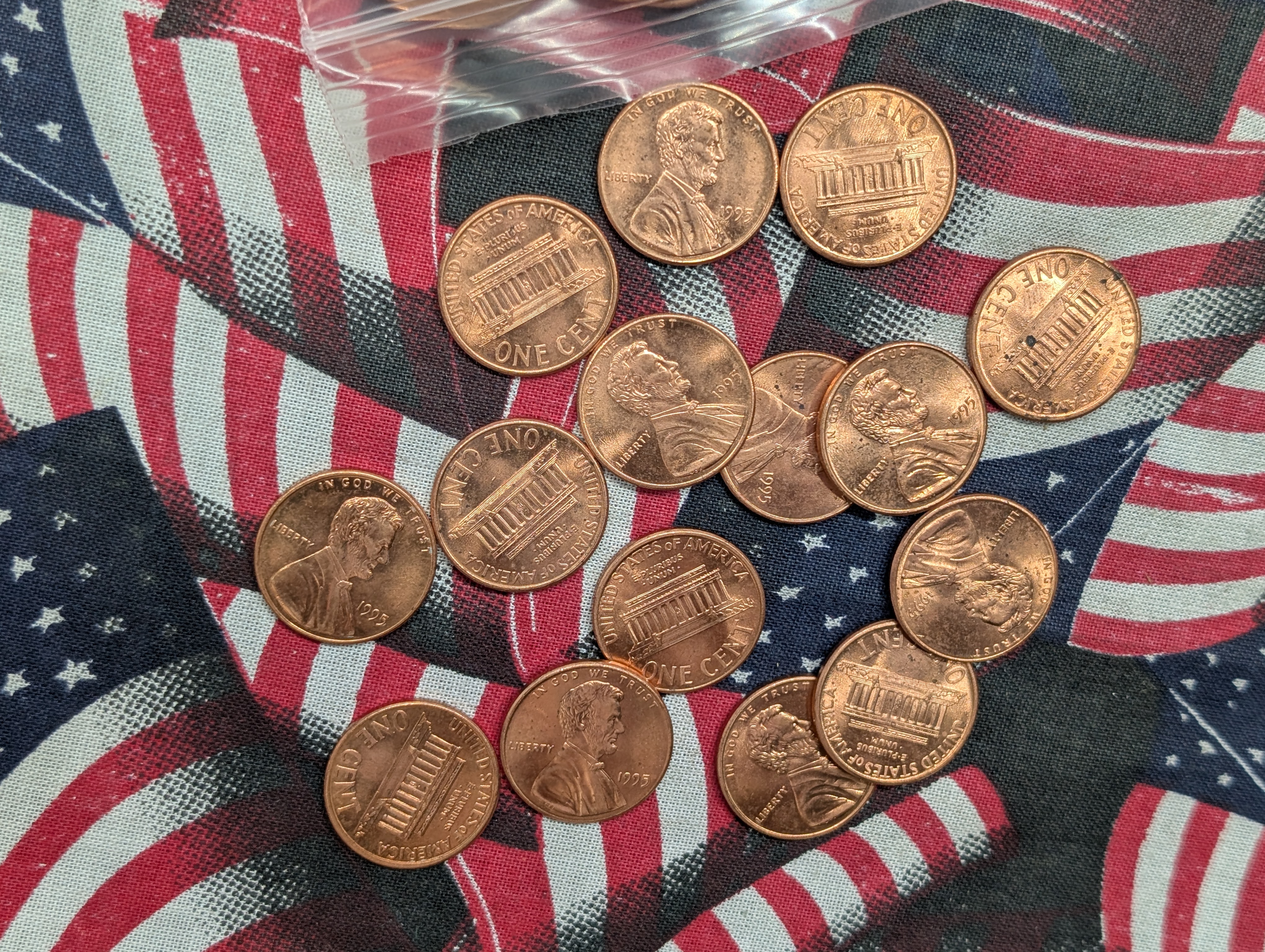 (100) 1995-P Lincoln Memorial Cents, Zinc
