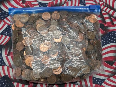 Approximately Five Pounds of Unresearched Assorted Date Lincoln Memorial and Shield Cents 