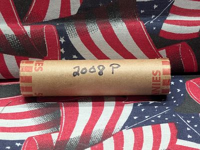 2008-P Unopened Paper Wrapped Roll of Lincoln Memorial Cents Condition PLEASE NOTE Some coins 