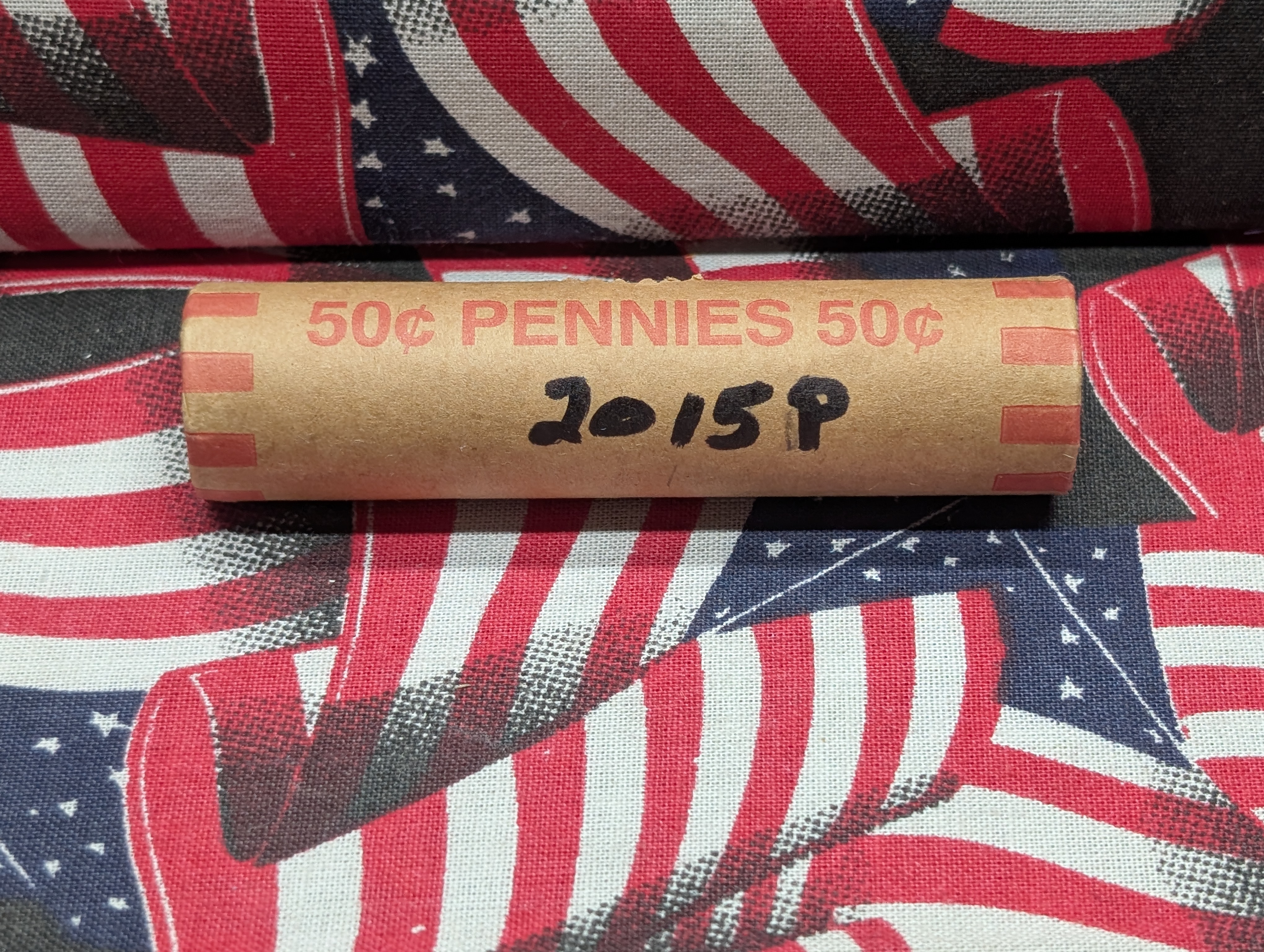 2015-P Unopened Paper Wrapped Roll of Lincoln Shield Cents