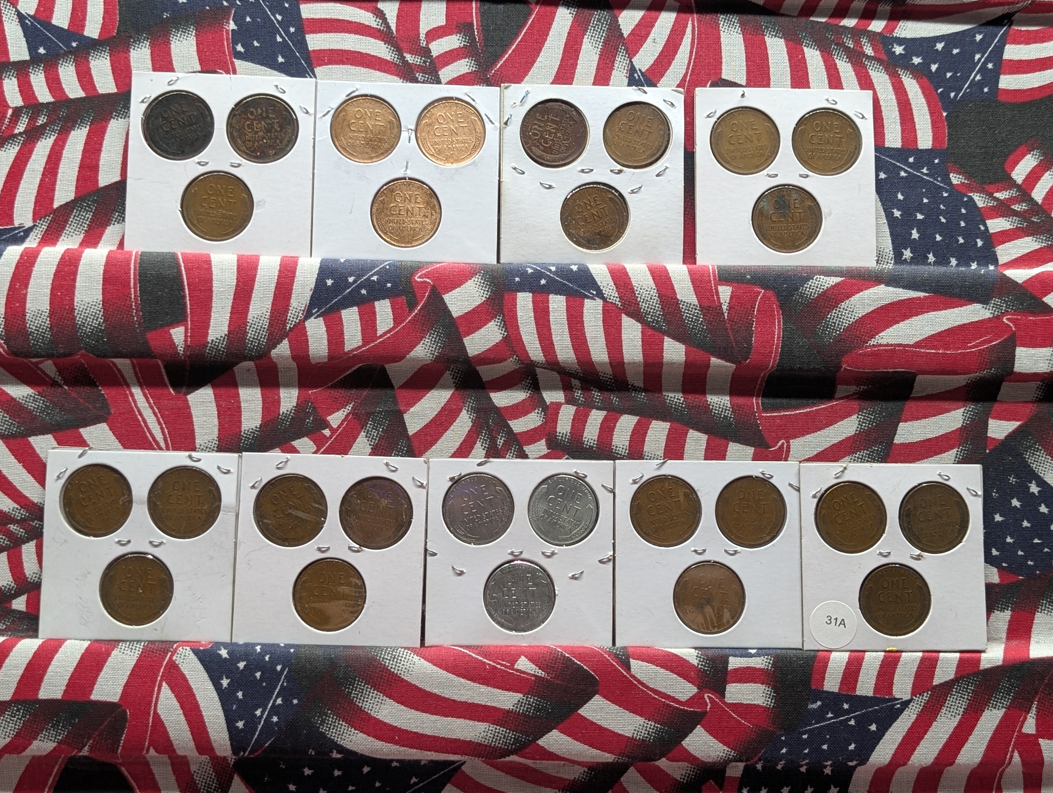 (27) Assorted Date Lincoln Wheat Cents - 1937 to 1945 P-D& S