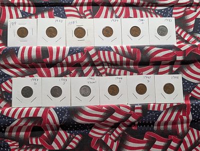 (12) Assorted Date Lincoln Wheat Cents W/ 1943 Steel Cents Condition PLEASE NOTE Some coins may 