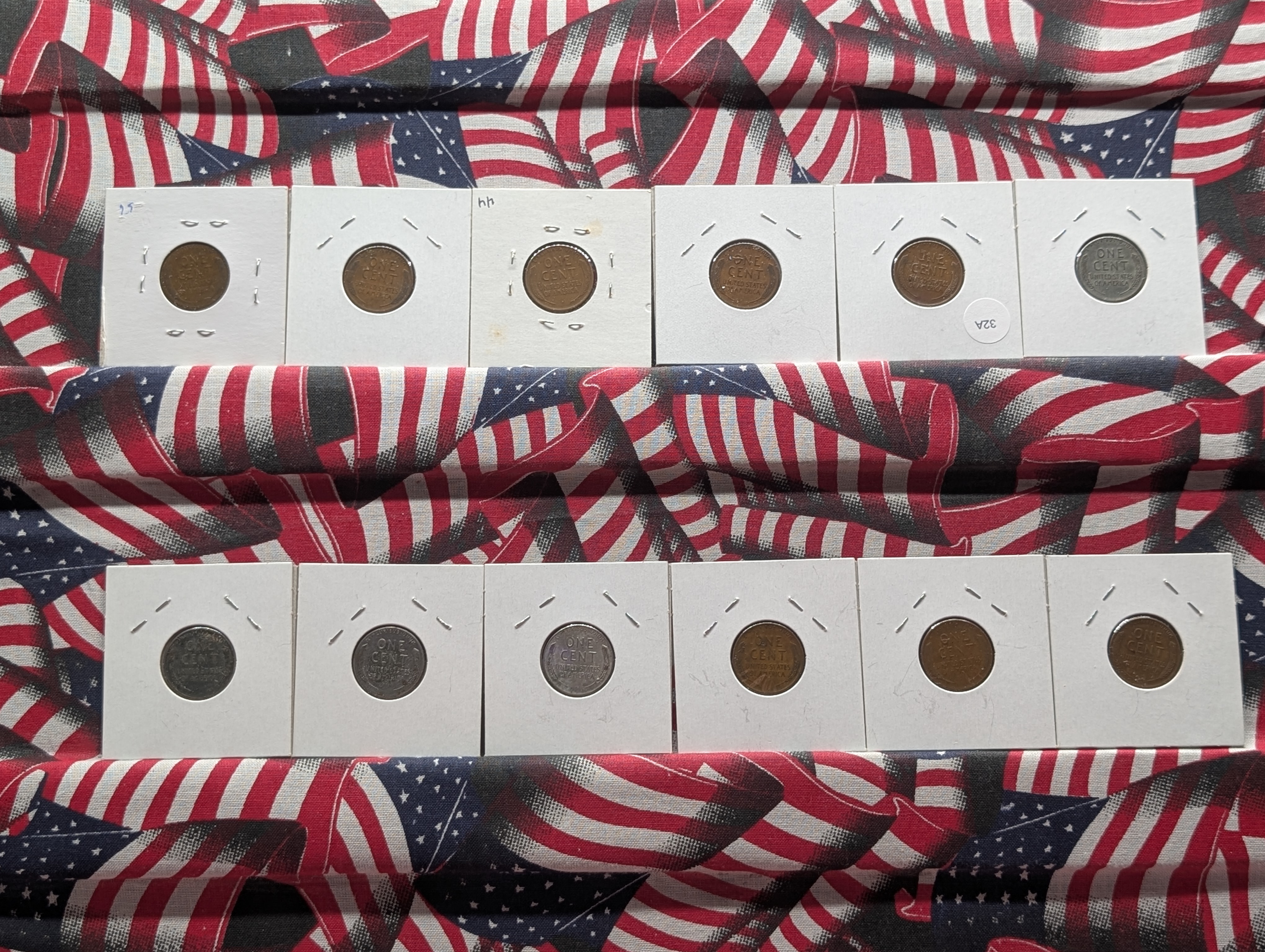(12) Assorted Date Lincoln Wheat Cents W/ 1943 Steel Cents