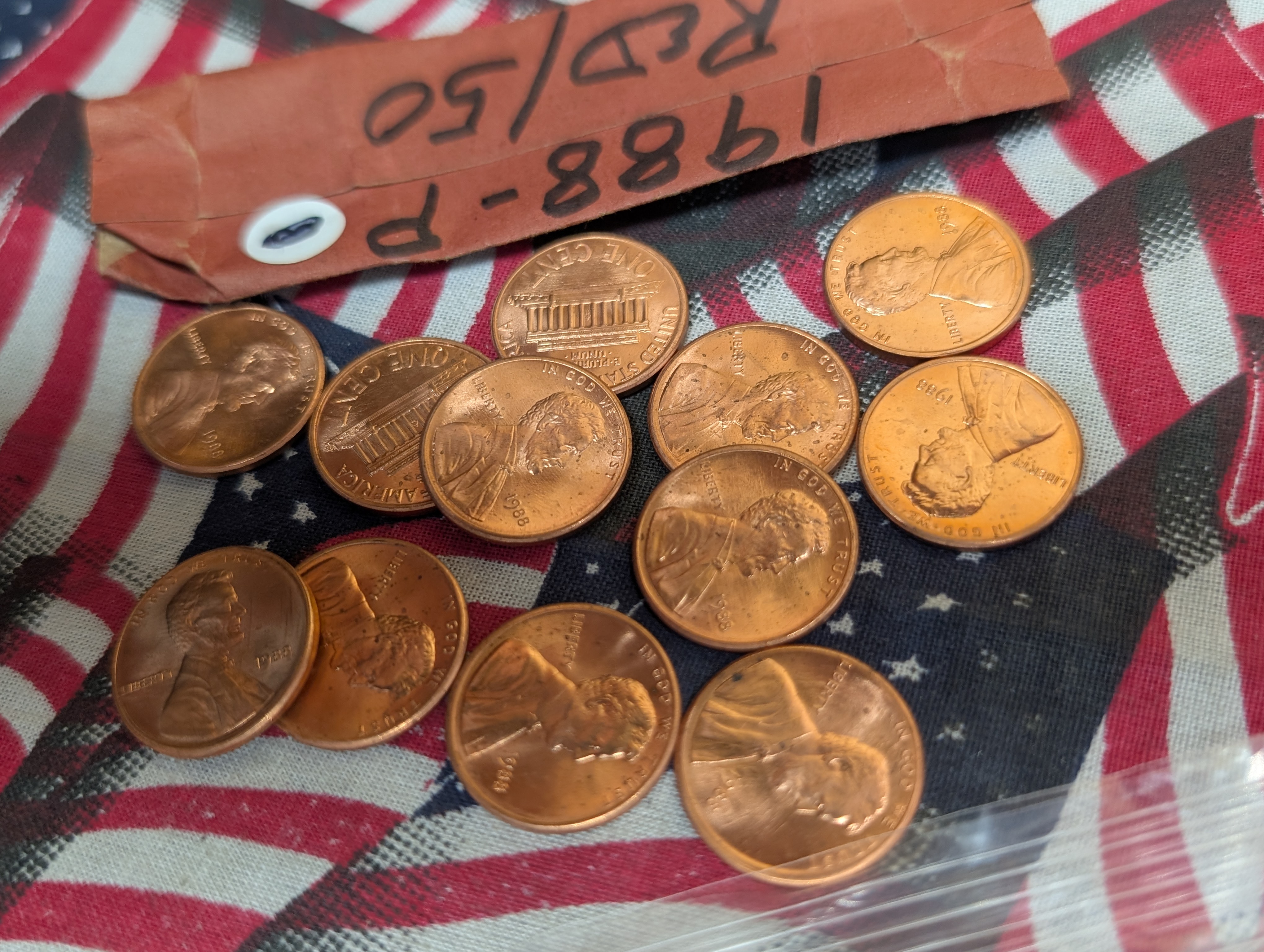 (350) 1988-P, 1990-P, 1998-D, 2000-P, 2006-P, 2007-P, & 2008-P Lincoln Memorial Cents - (50) of Each Date