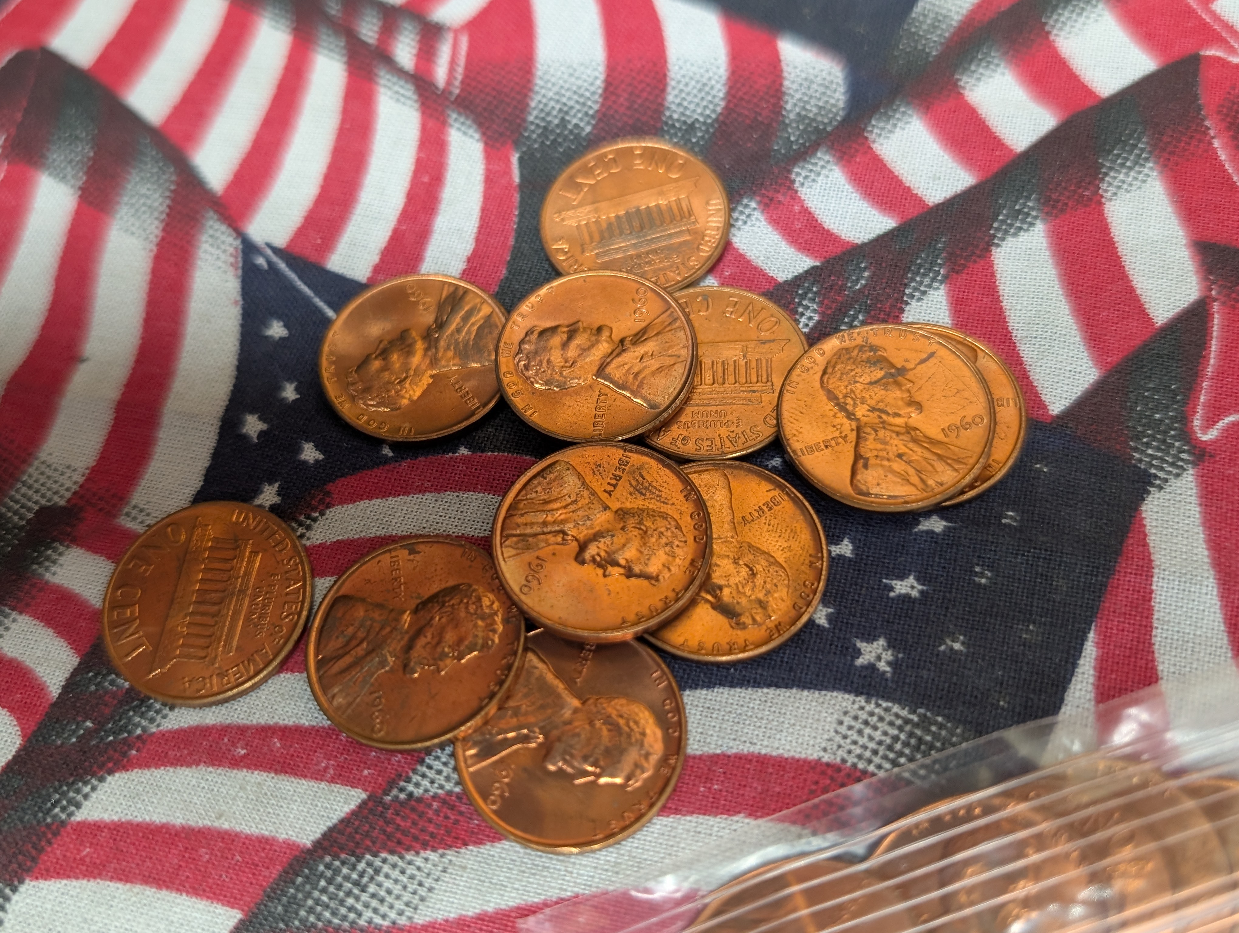 (250) 1960-D, 1962-D, 1972-D, 1974-D, & 1977-P Lincoln Memorial Cents - All Copper Red UNC - (50) Of Each Date