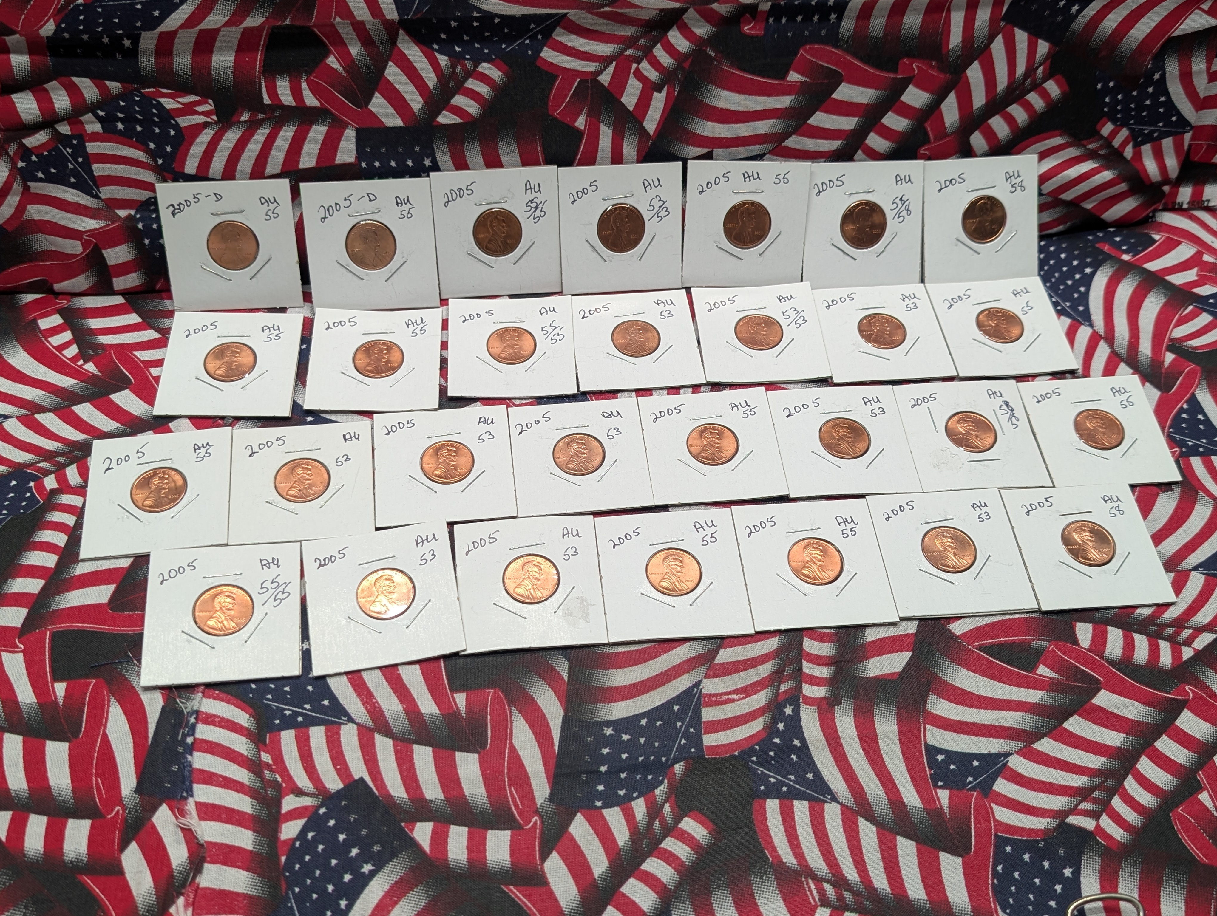 (26) 2005-P, (2) 2005-D, & (1) 2008-D Lincoln Memorial Cents