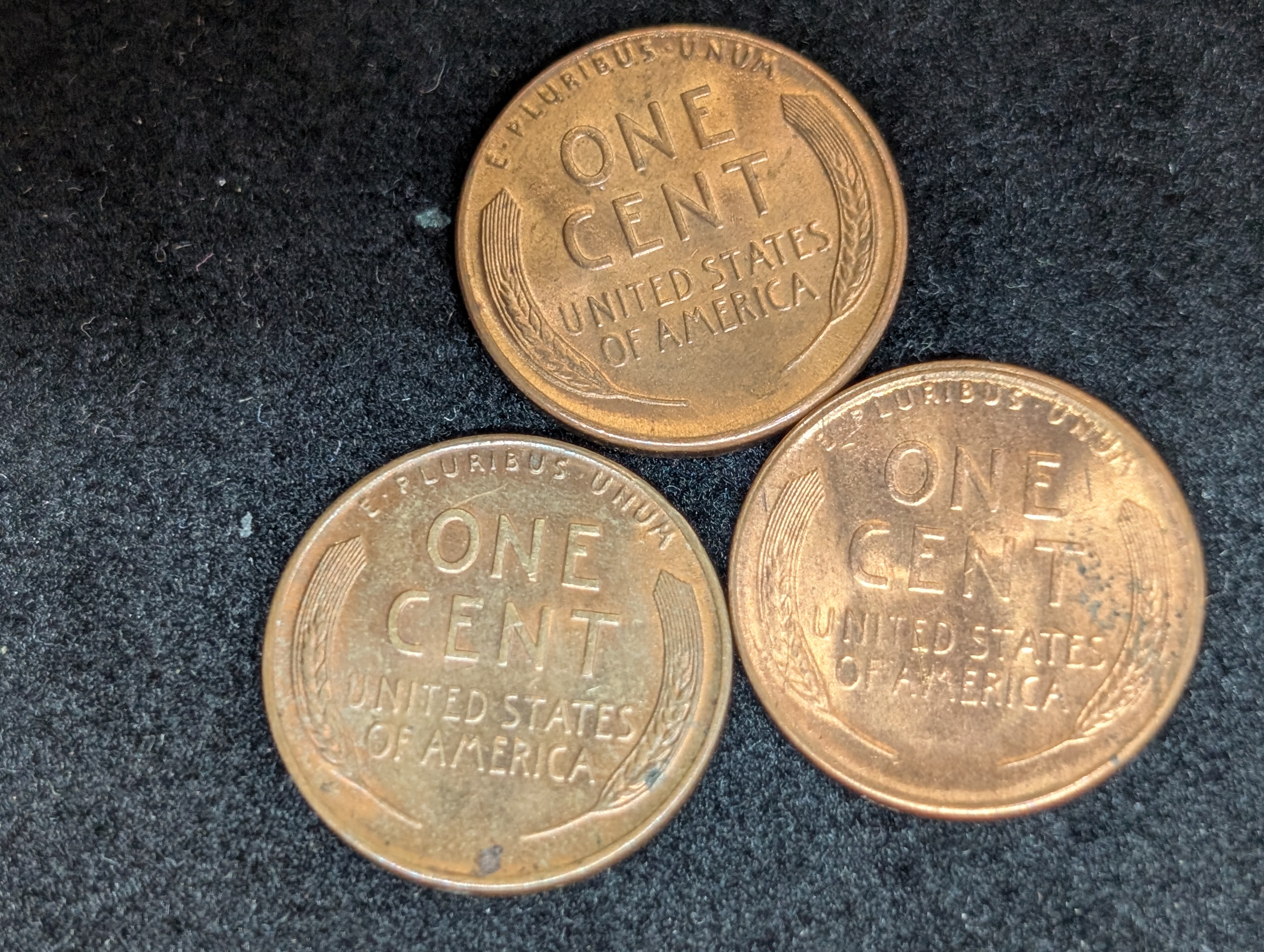 1946-P, D, & S Lincoln Wheat Cents