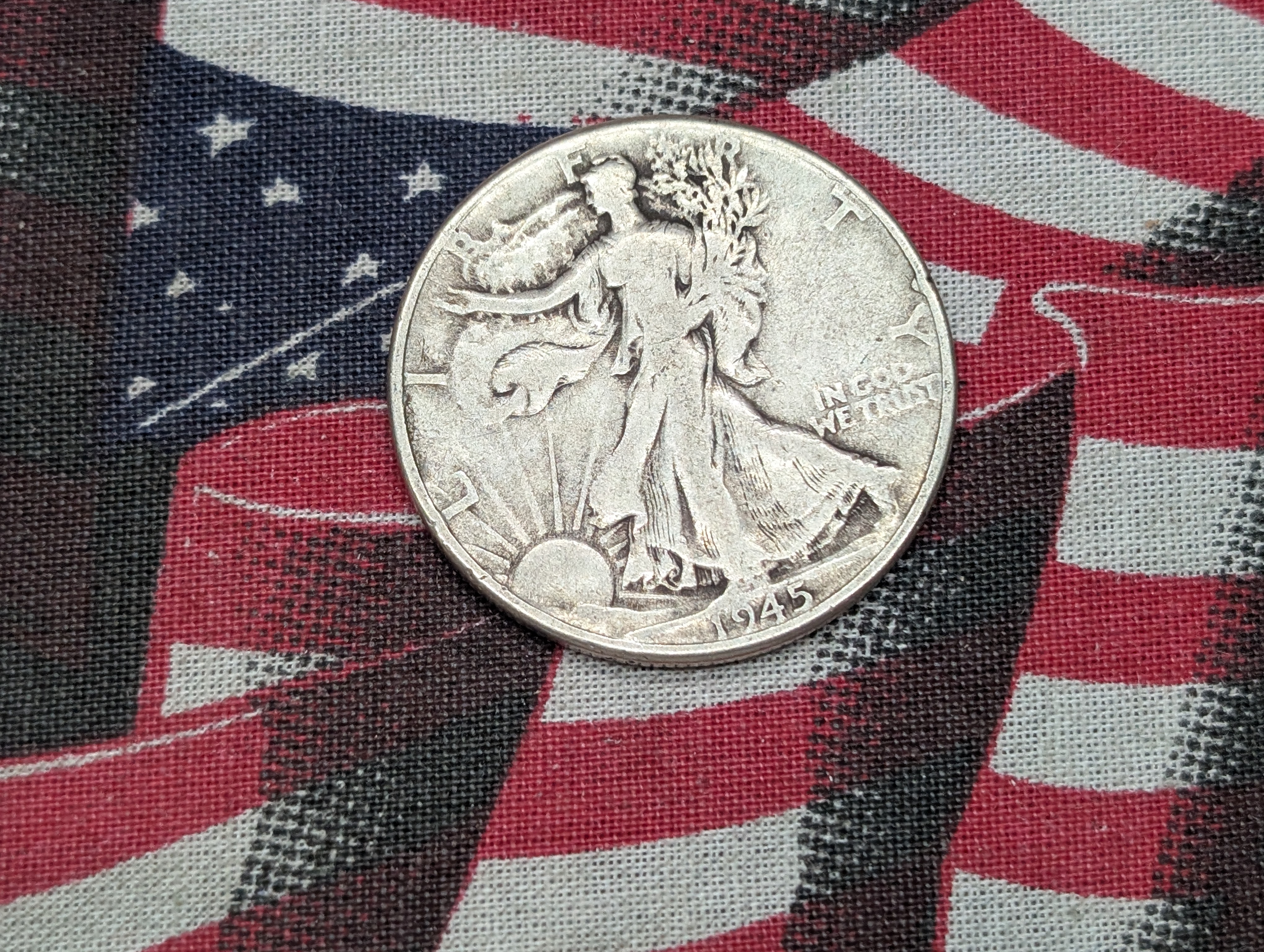 1945-P Walking Liberty Half Dollar, 90% Silver