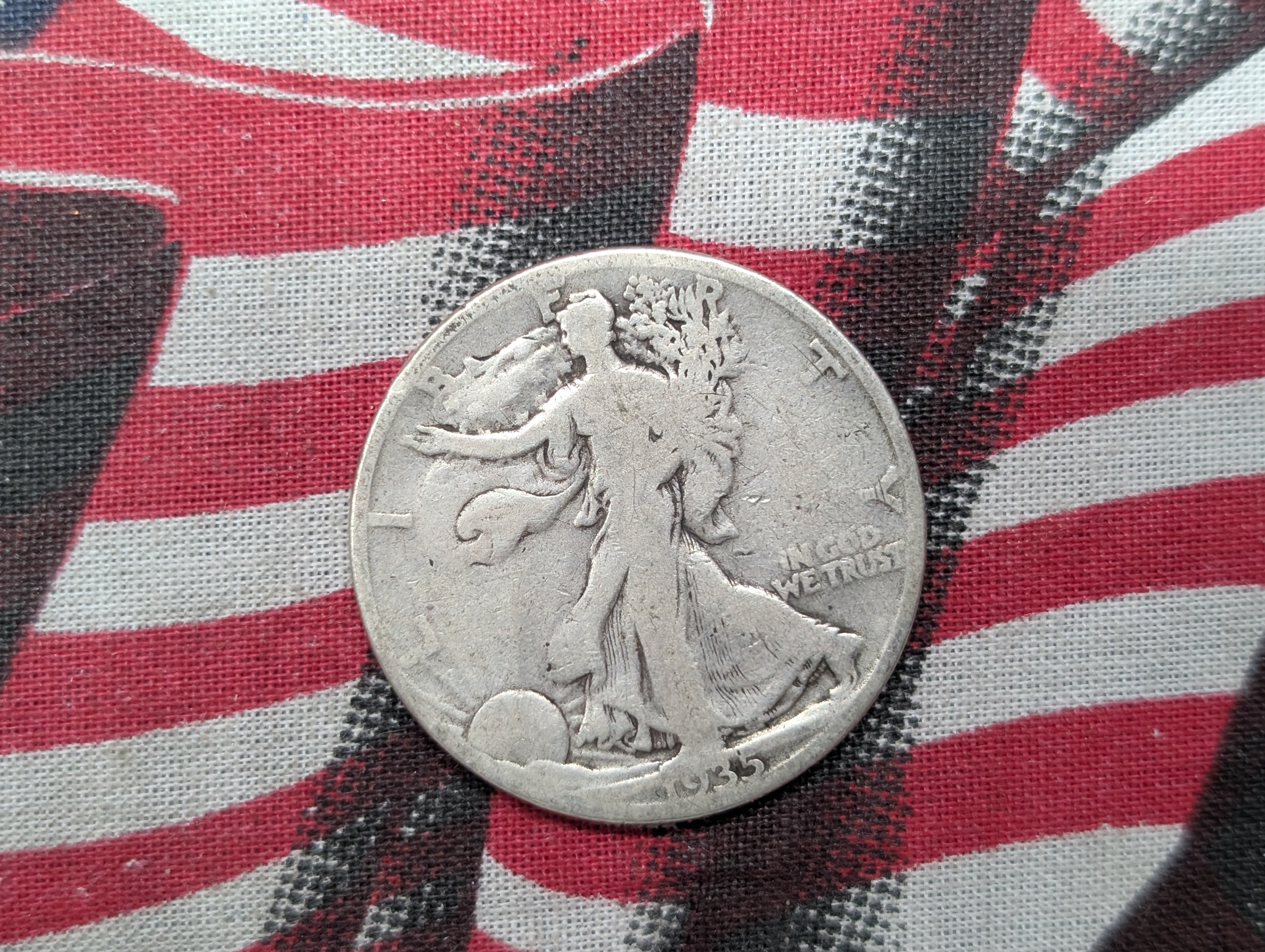 1935-D Walking Liberty Half Dollar, 90% Silver