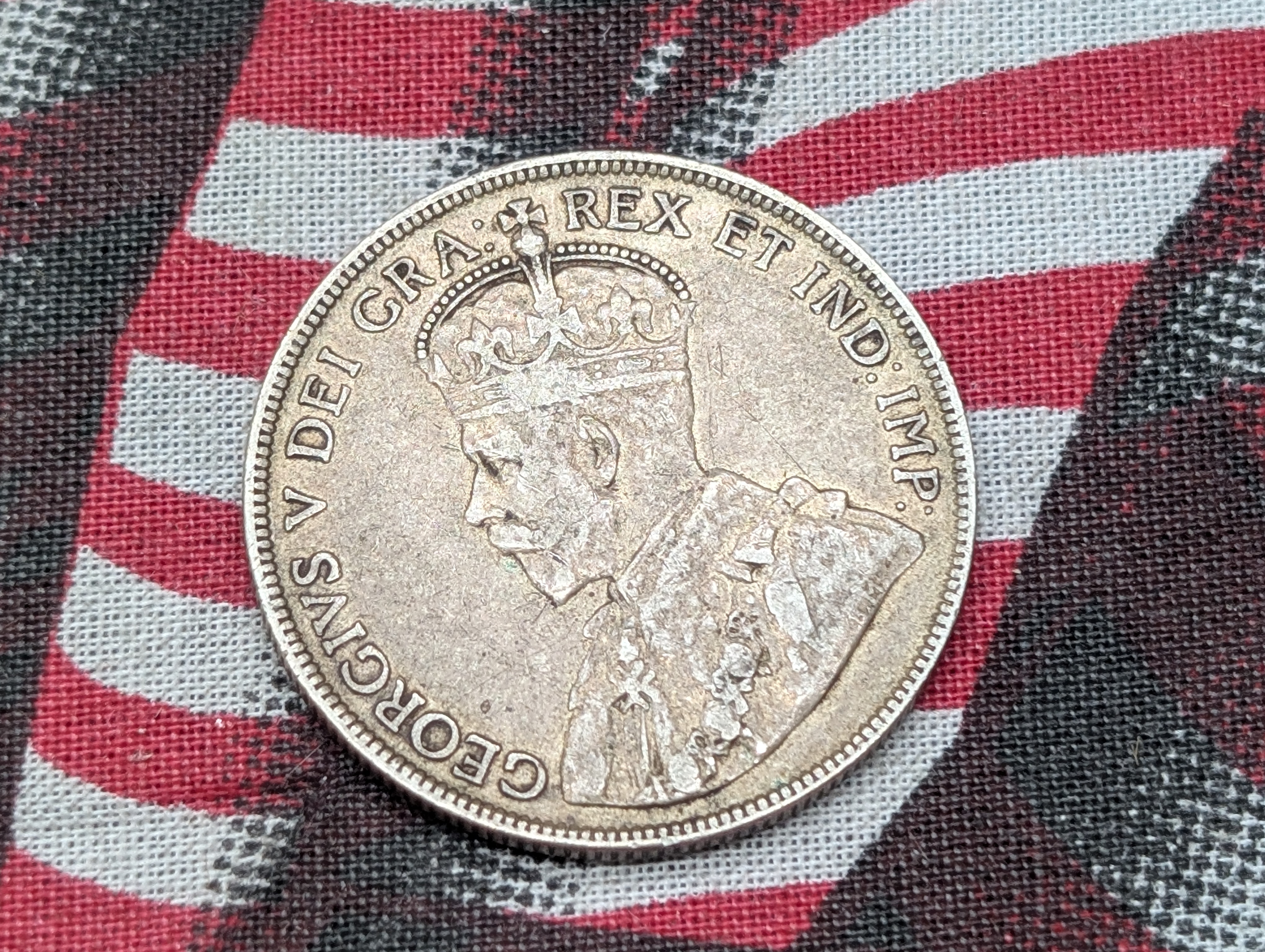 1917-C Newfoundland 50 Cents Coin, 92-5% Silver 11.78 g