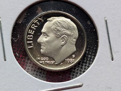 1981-S Roosevelt Dime, DC Proof Condition PLEASE NOTE Some coins may have a grade on the 