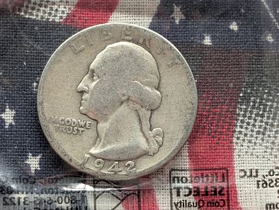 1942-P Washington 90% Silver Quarter - Average Circulated Condition PLEASE NOTE Some coins may 