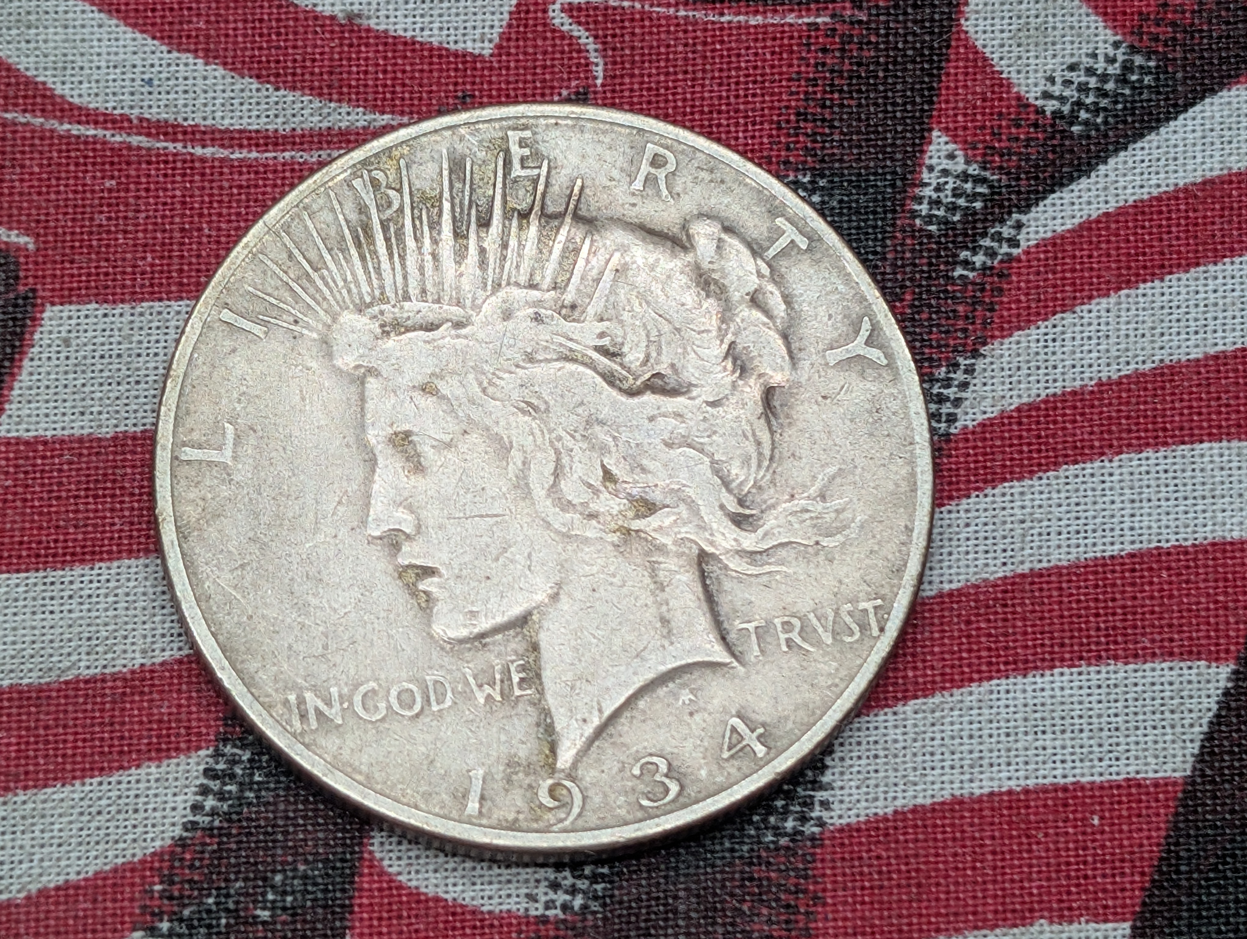 1934-D Peace Silver Dollar, 90% Silver