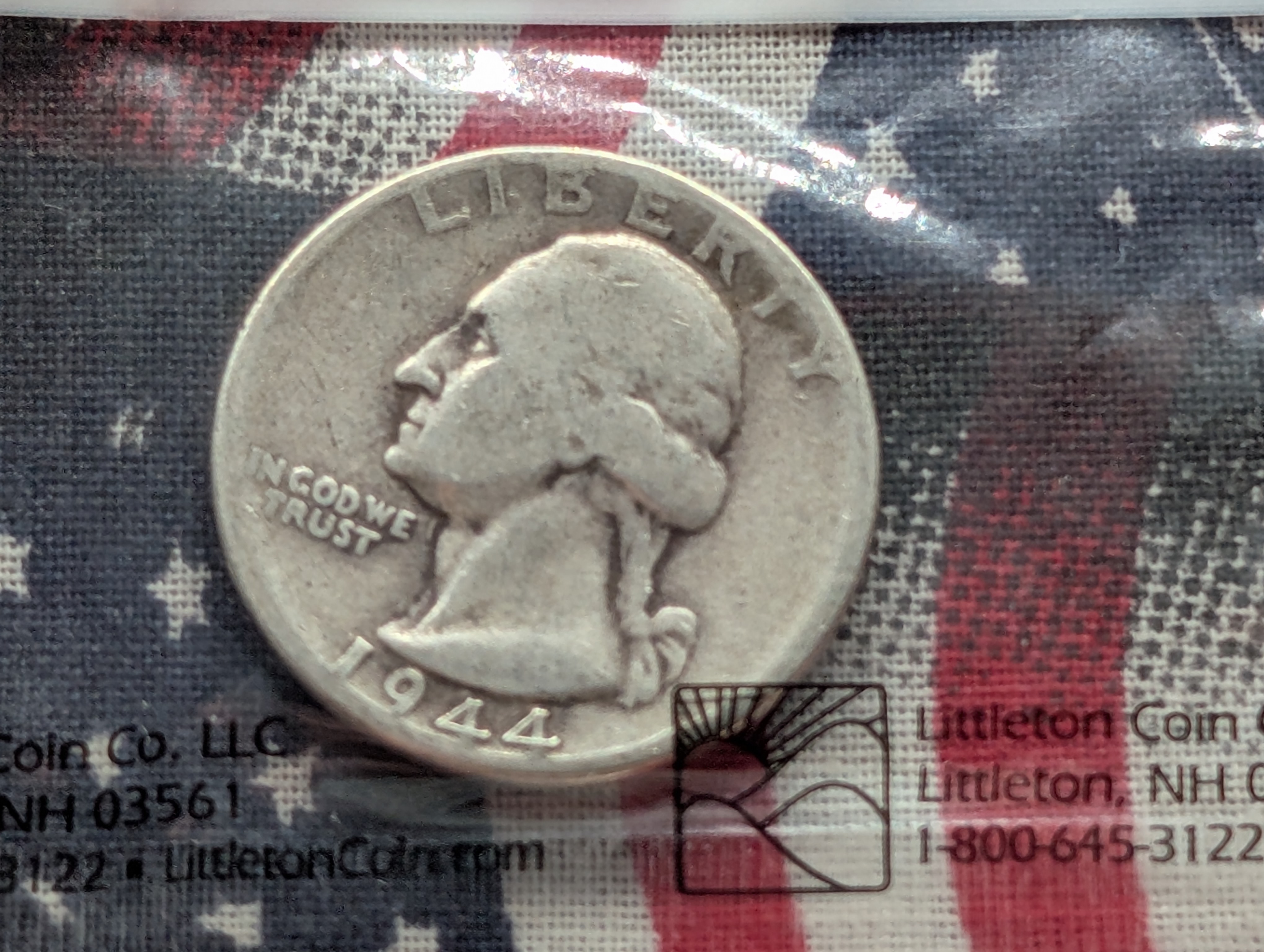1944-P Washington 90% Silver Quarter - Good