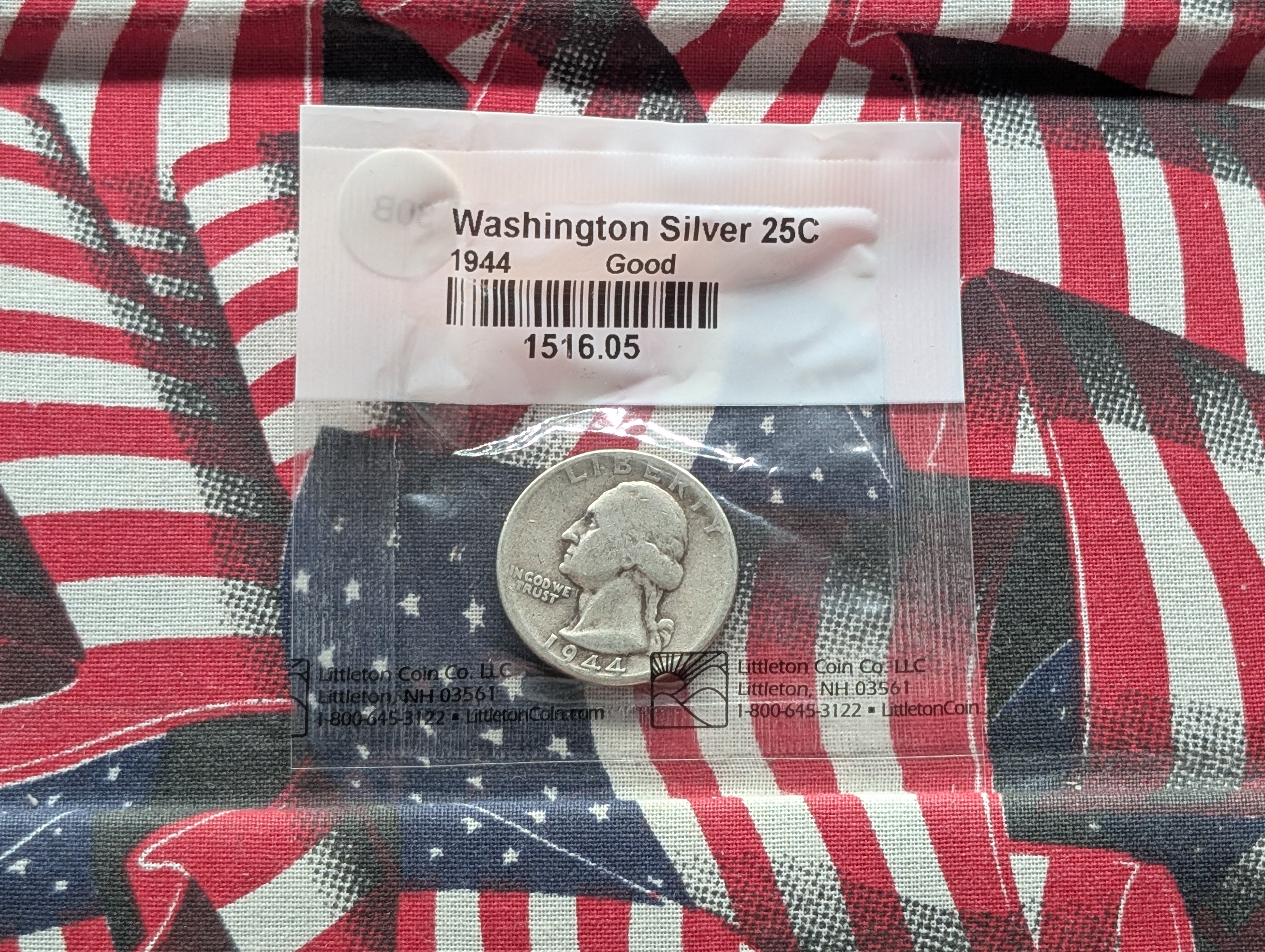 1944-P Washington 90% Silver Quarter - Good
