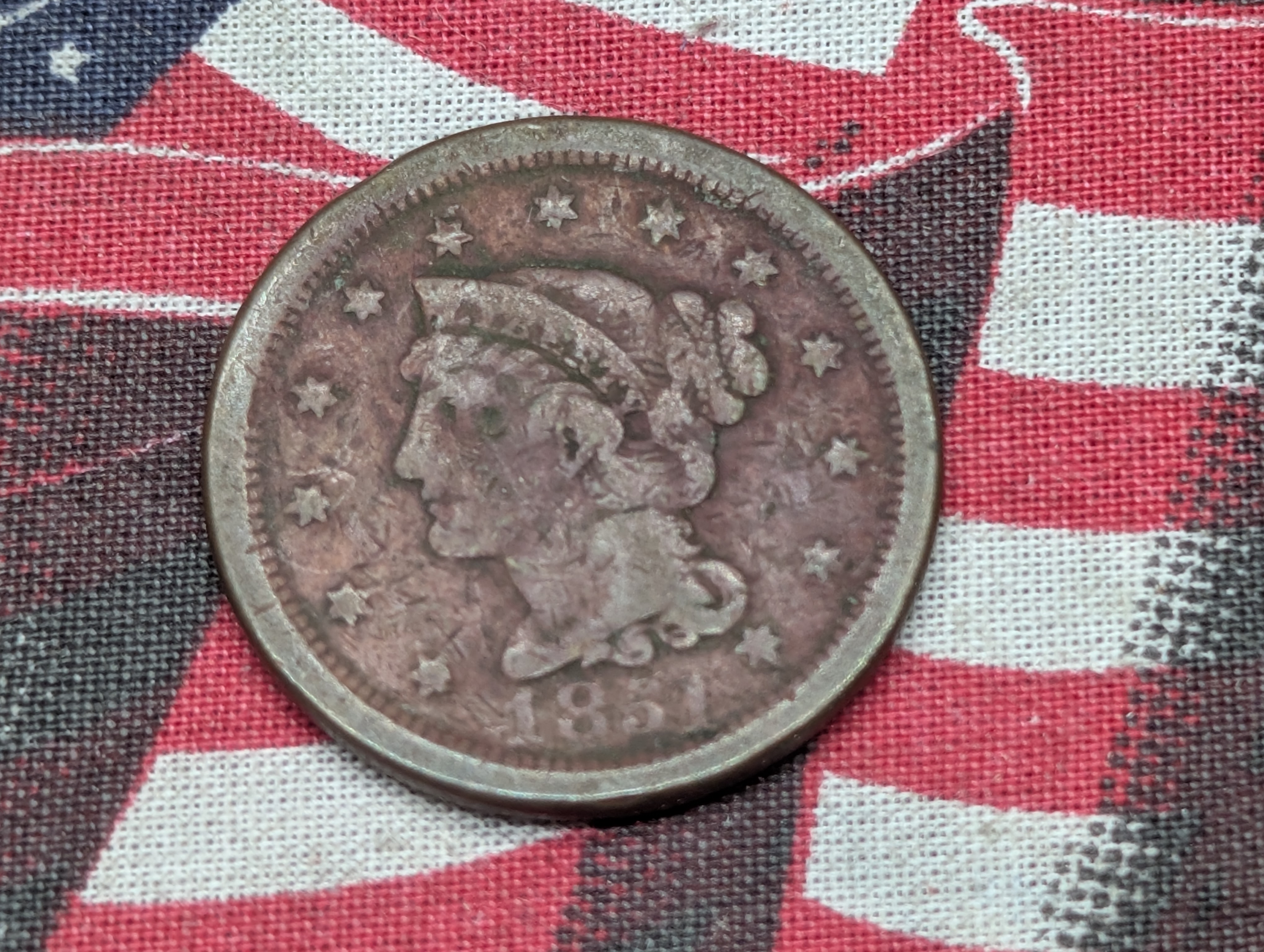 1851 Braided Hair Large Cent