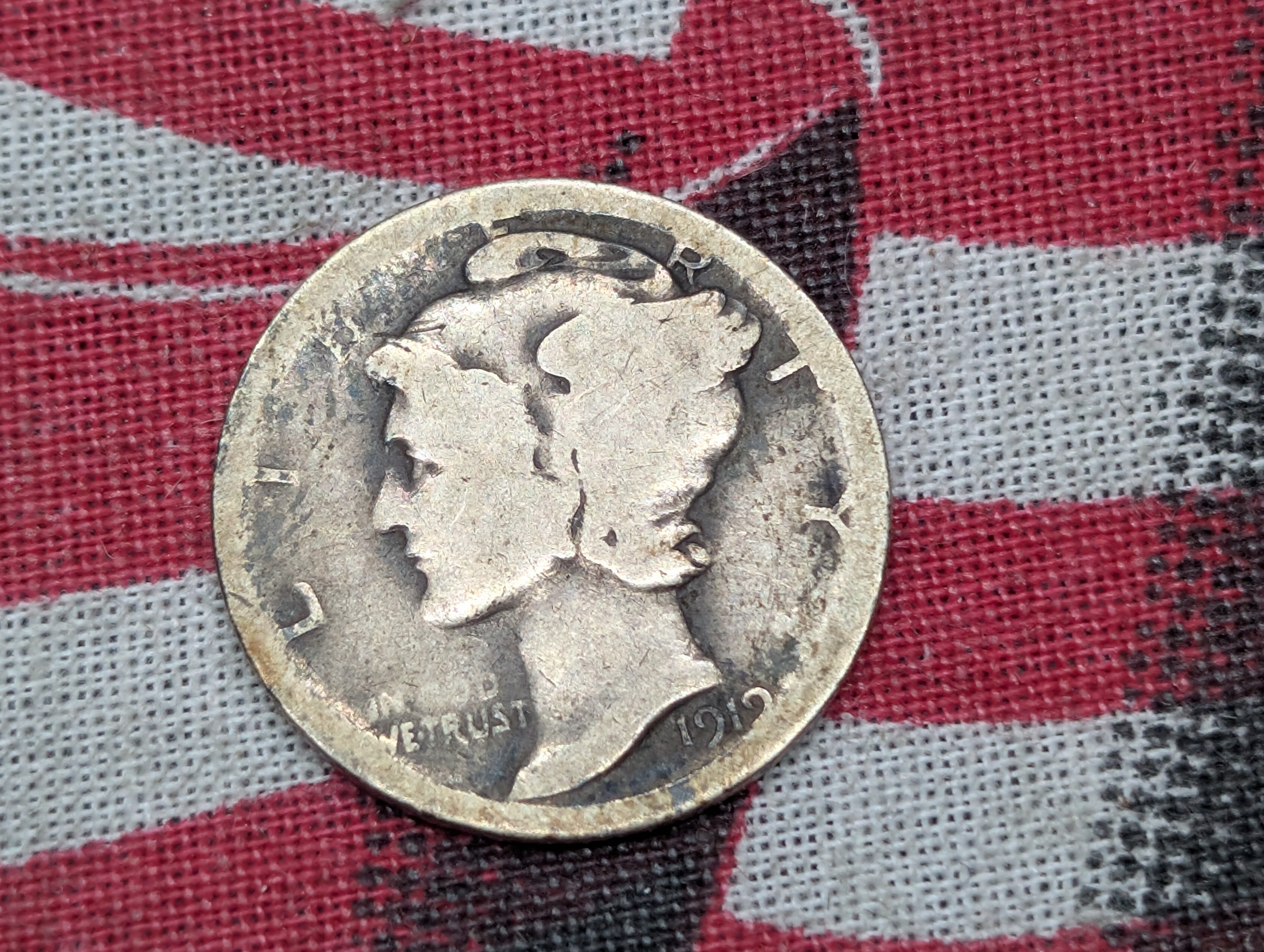 1919-P Mercury Dime, 90% Silver