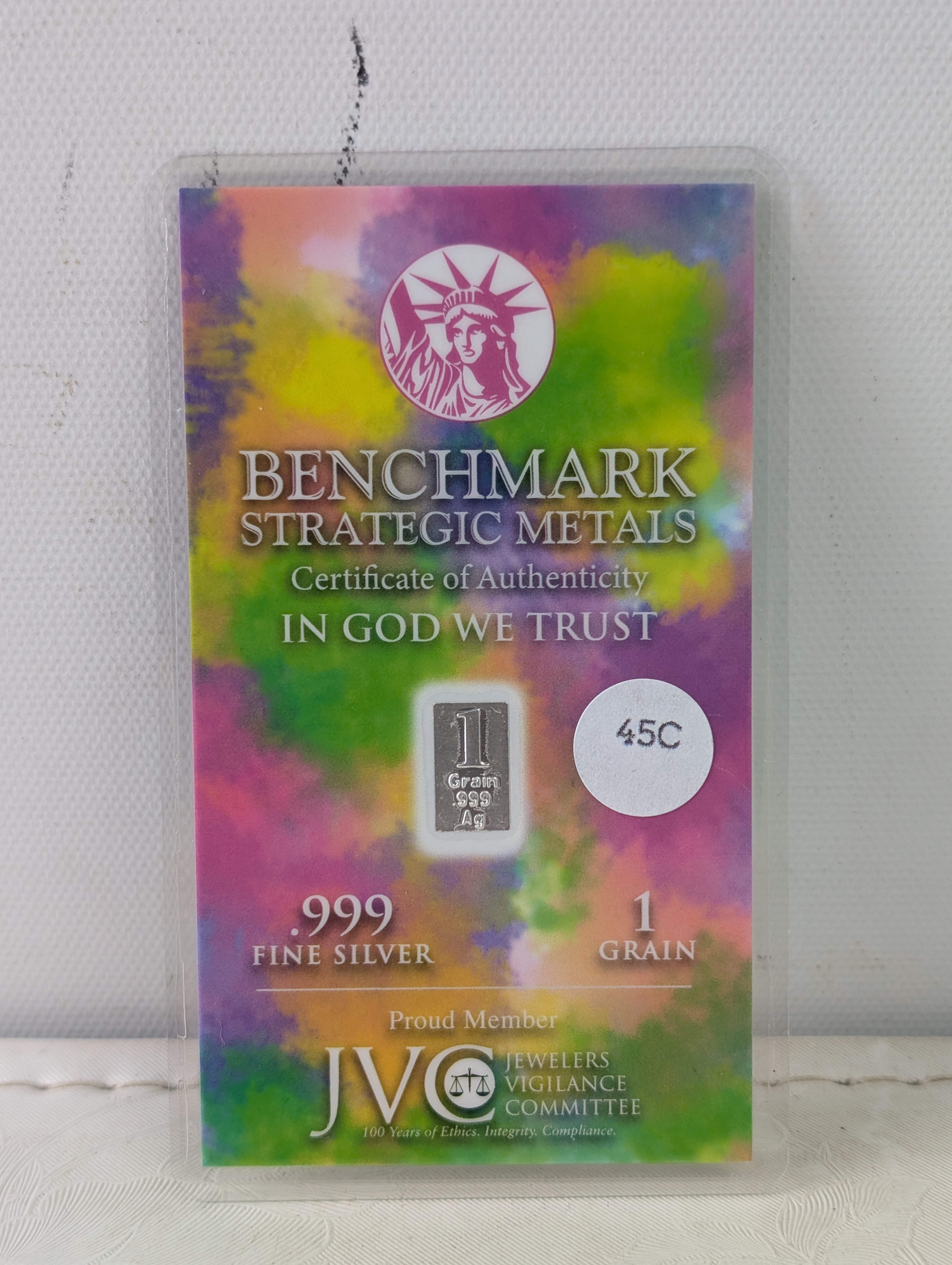 .999 Silver 1 Grain, Wealth You Can Hold, Sealed
