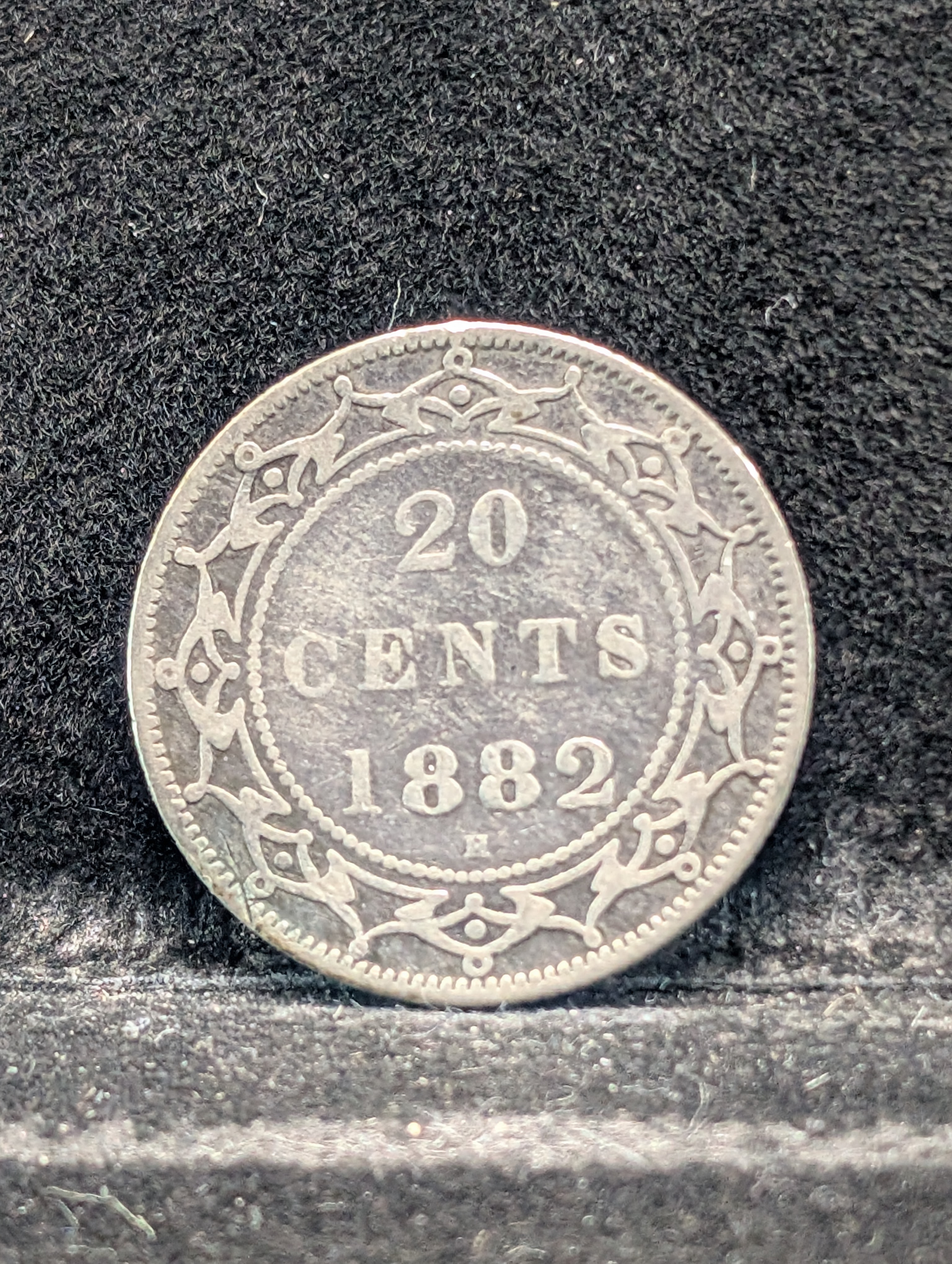 1882-H Newfoundland 20 Cents Coin, 0.9250 Silver, Weight: 4.7127g