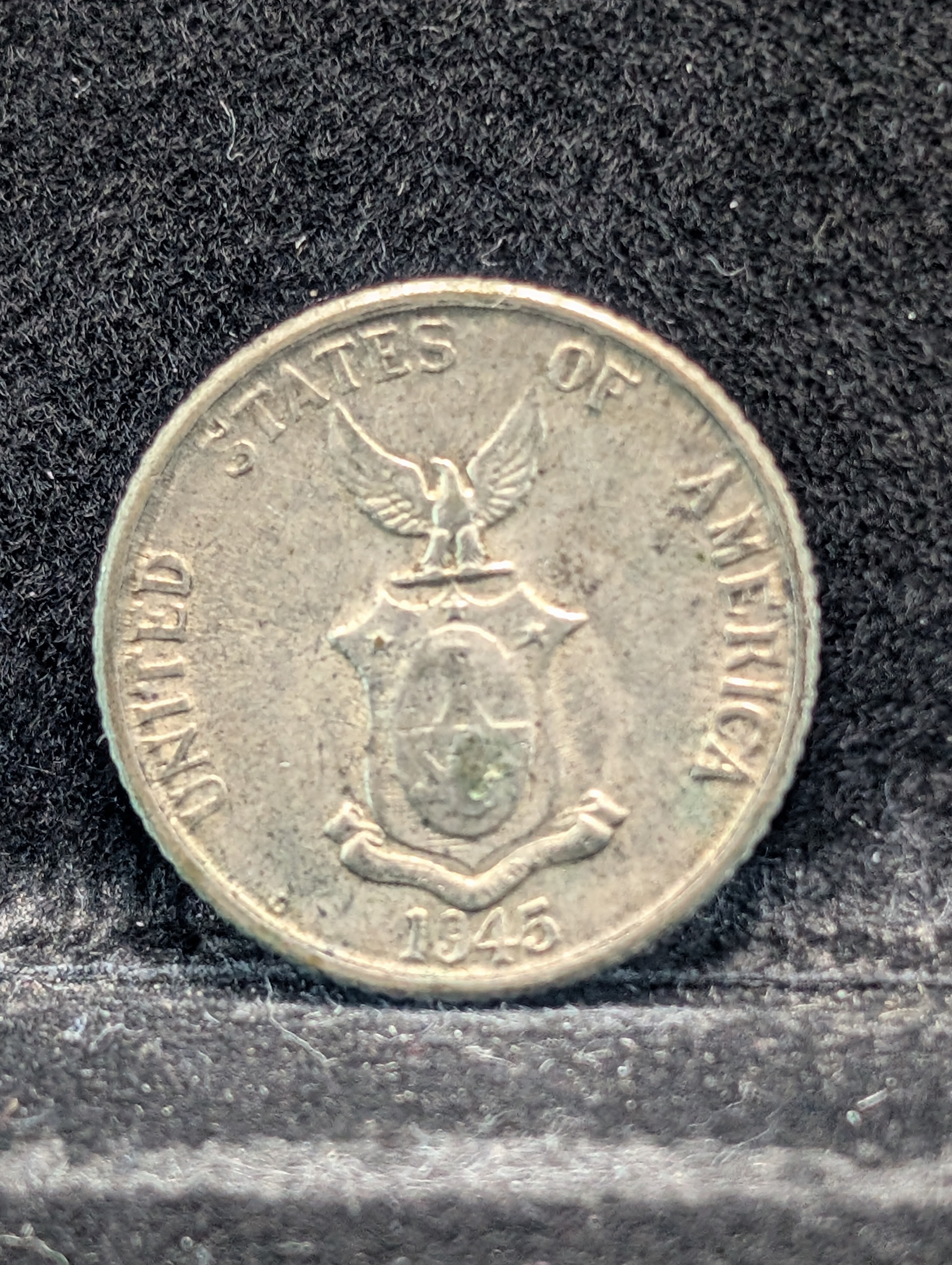 1945-D Philippines Twenty Centavos, 75% Silver, 4g