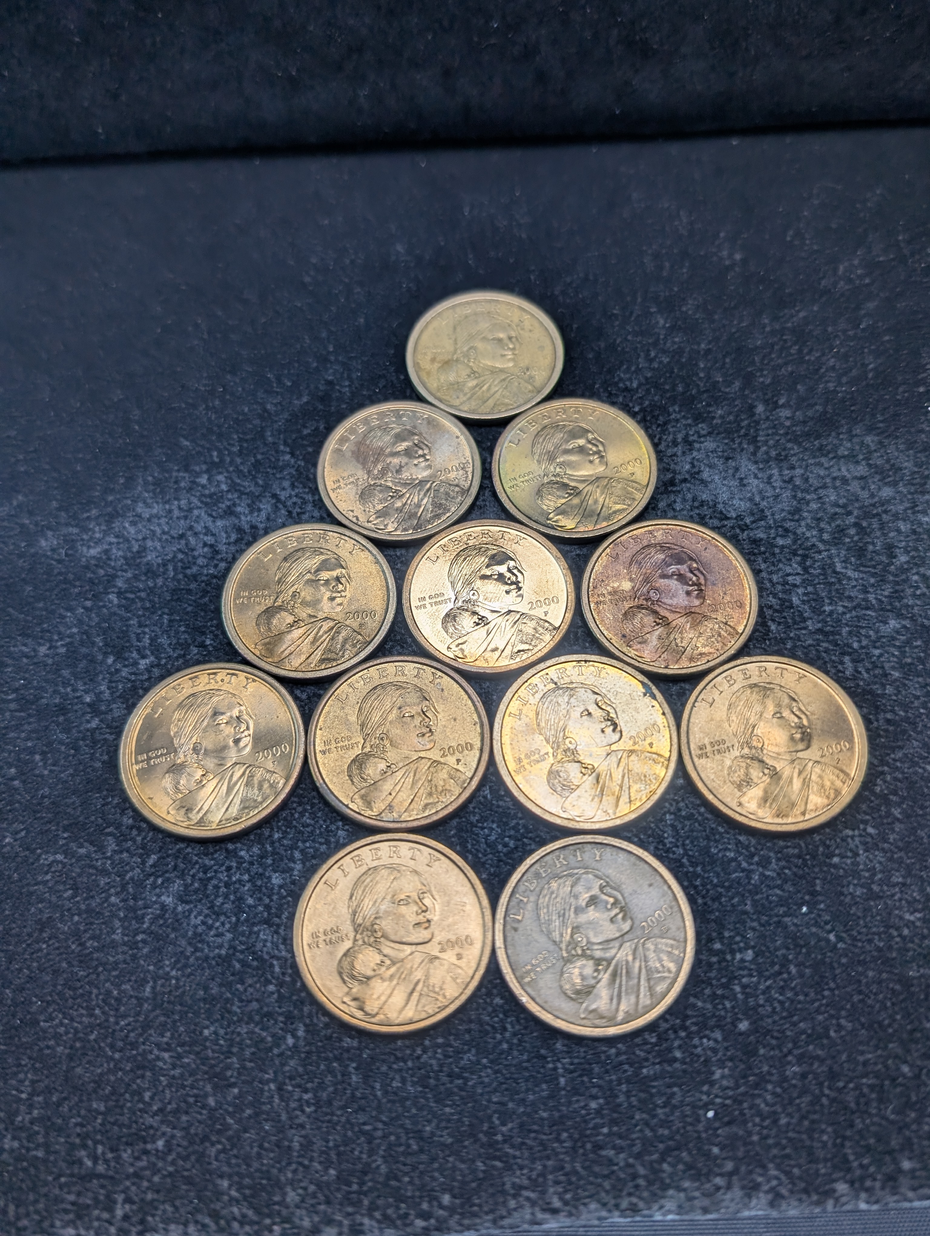 (9) 2000-P & (3) 2000-D Sacagawea One Dollar Coins