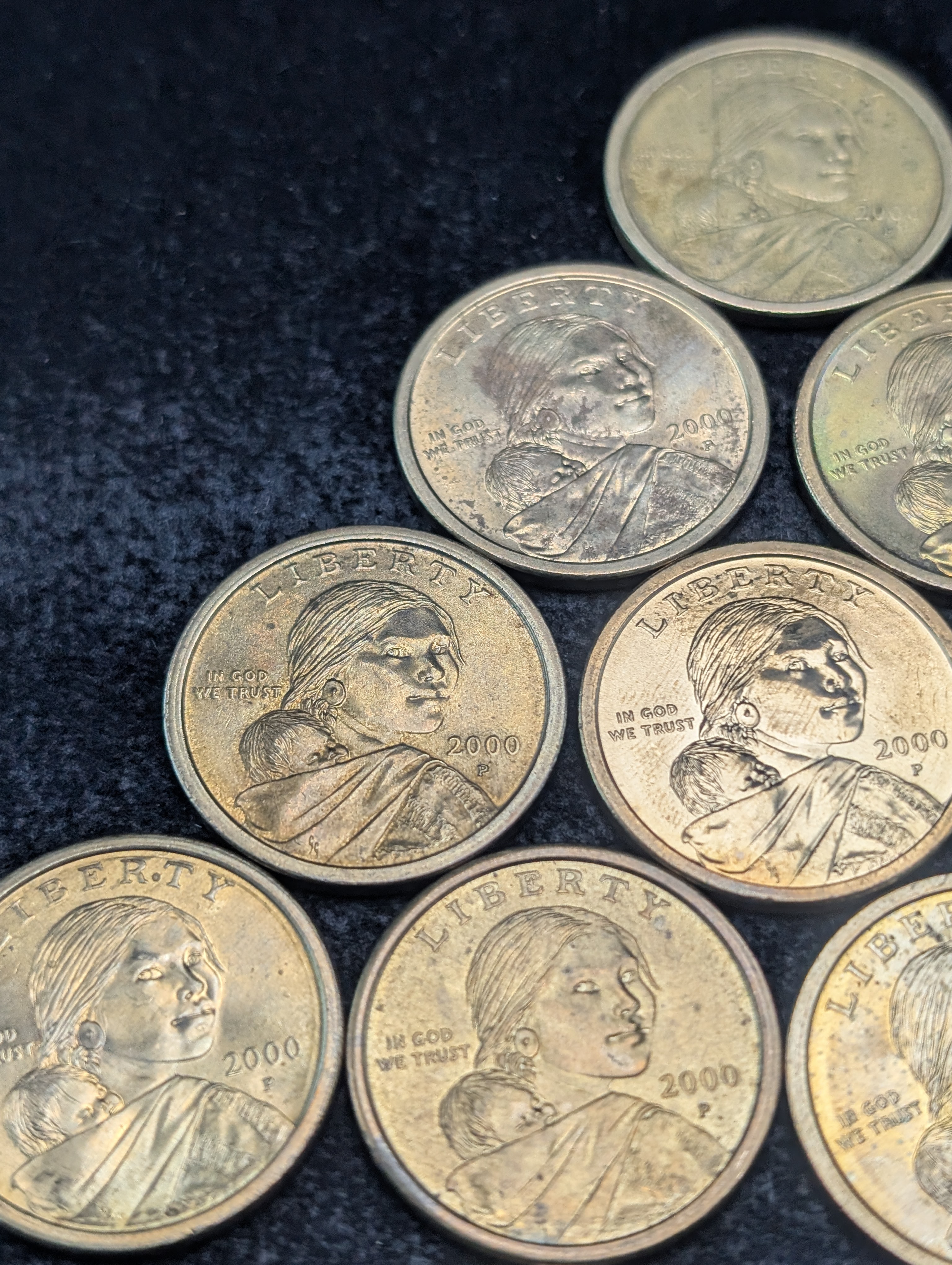 (9) 2000-P & (3) 2000-D Sacagawea One Dollar Coins