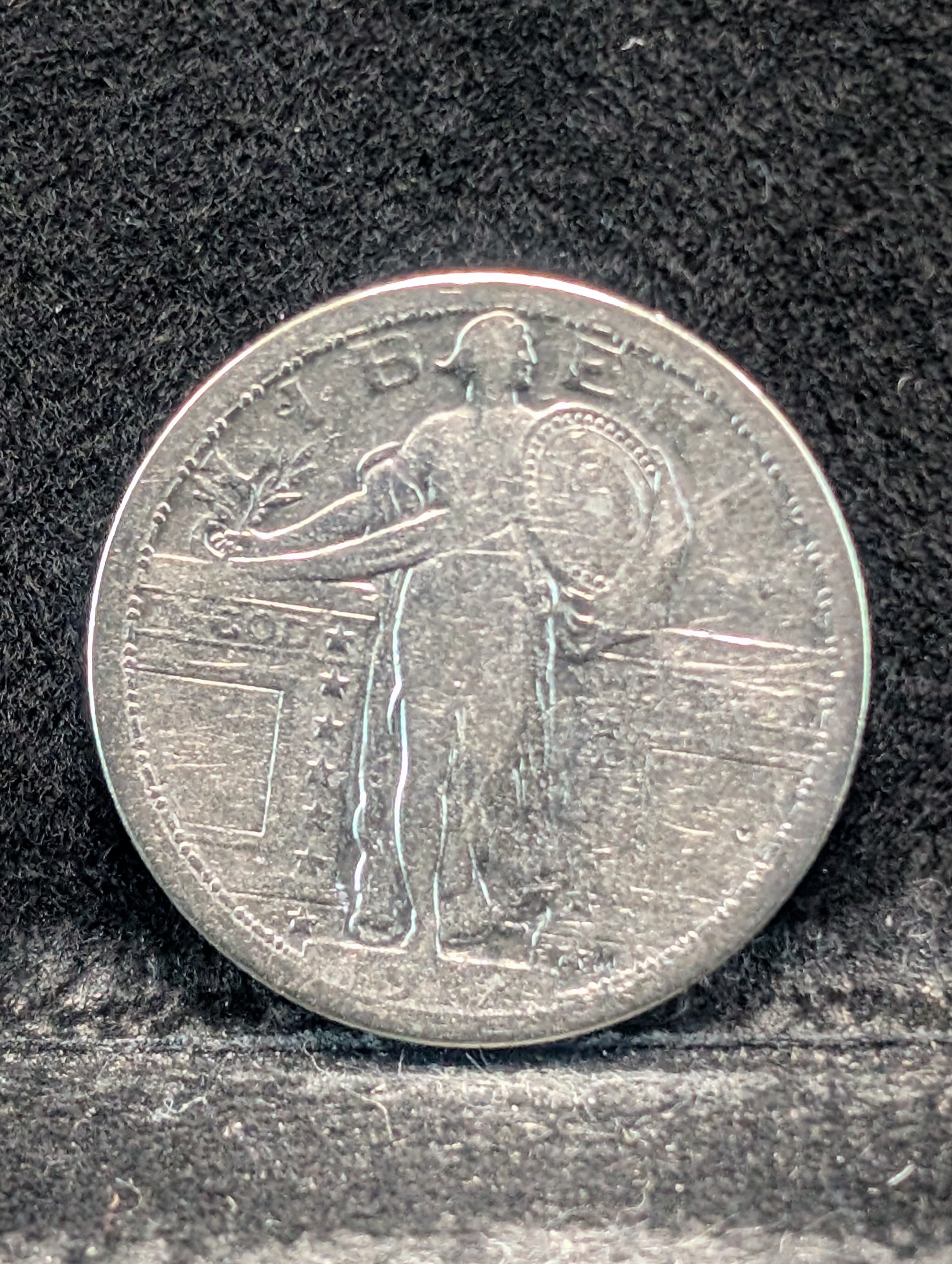 1917-P Standing Liberty Quarter Type 2 Bare Breast Type, 90% Silver
