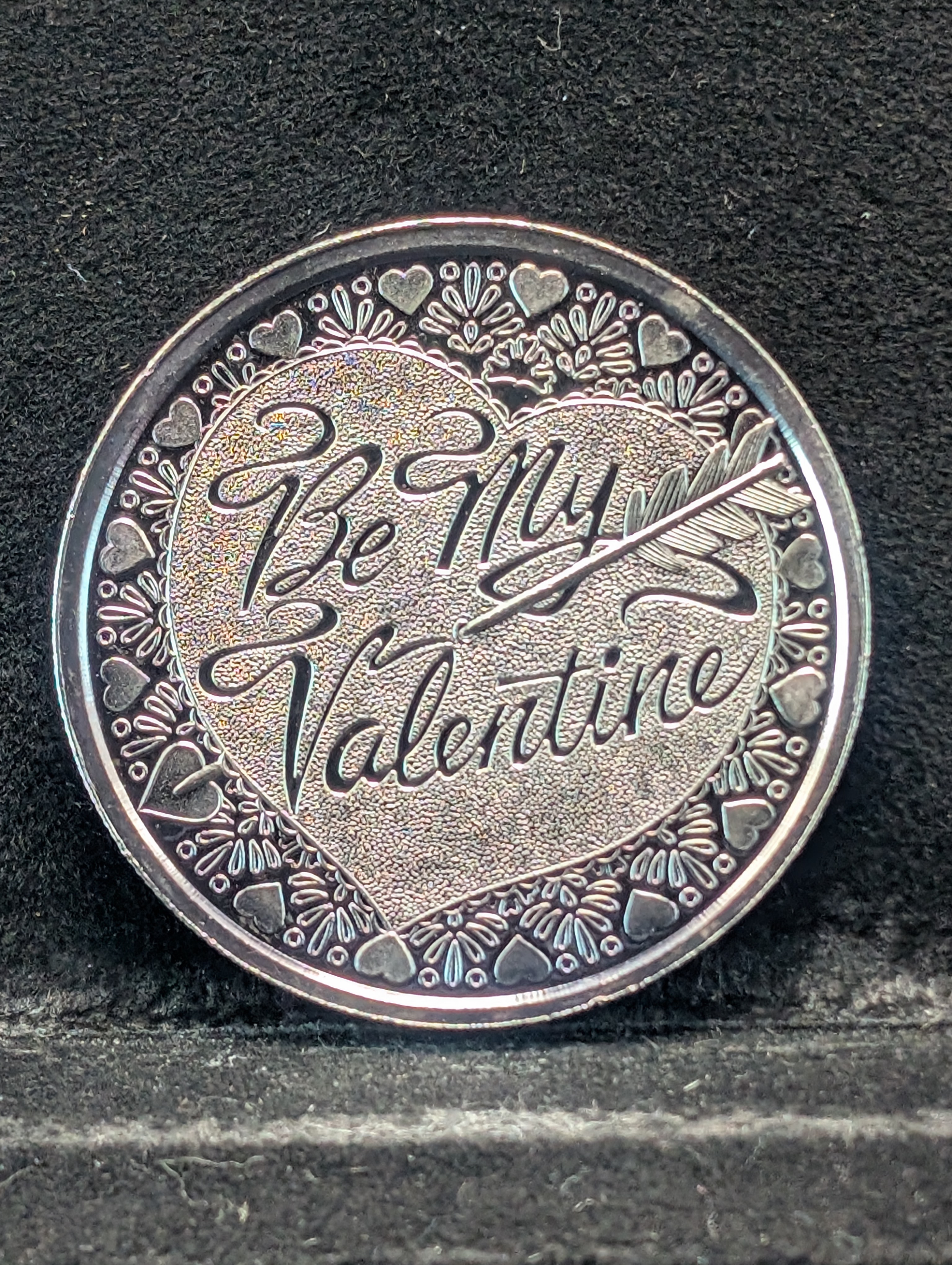 2001 Be My Valentine Silver Round, One Troy Ounce, .999 Fine Silver