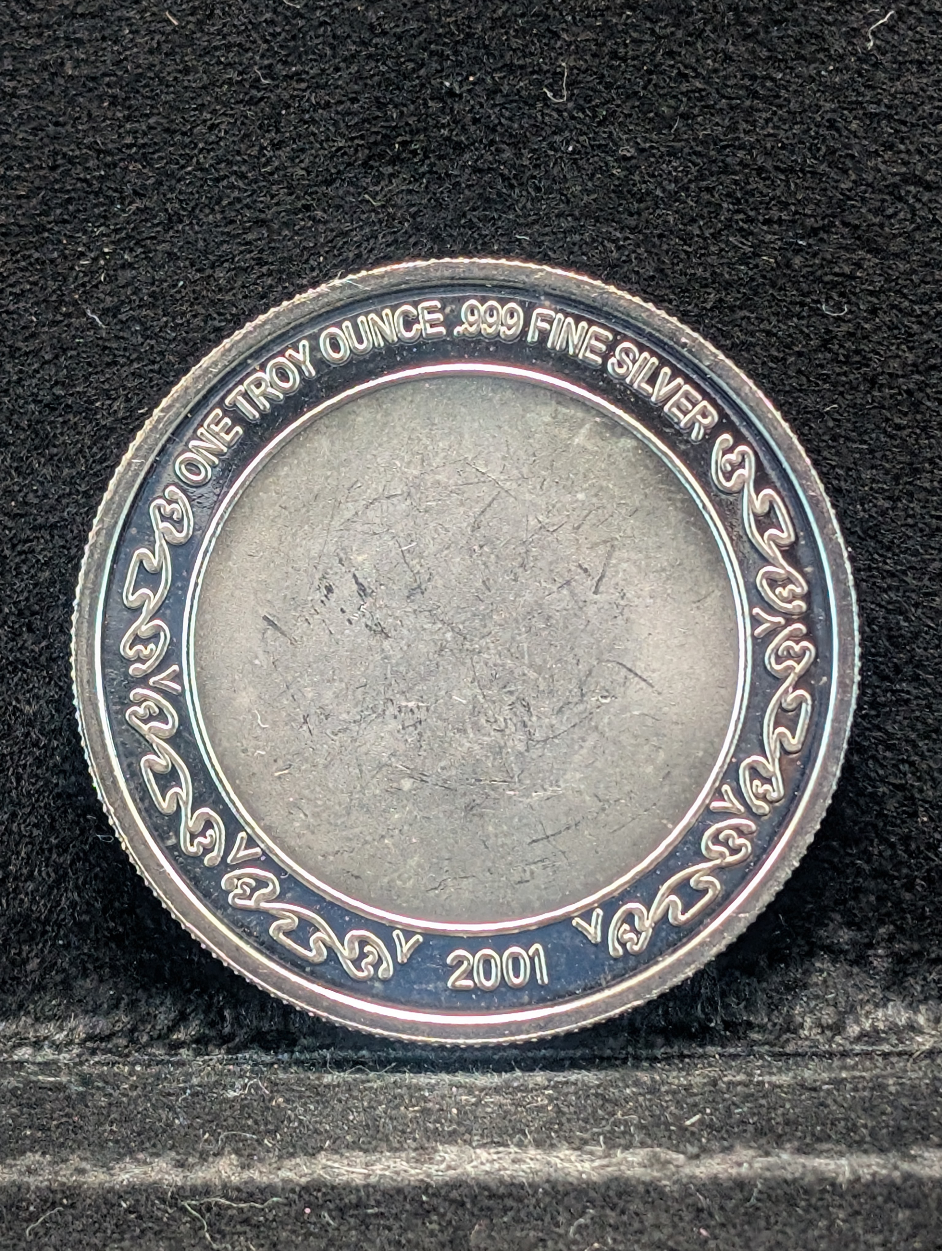 2001 Be My Valentine Silver Round, One Troy Ounce, .999 Fine Silver
