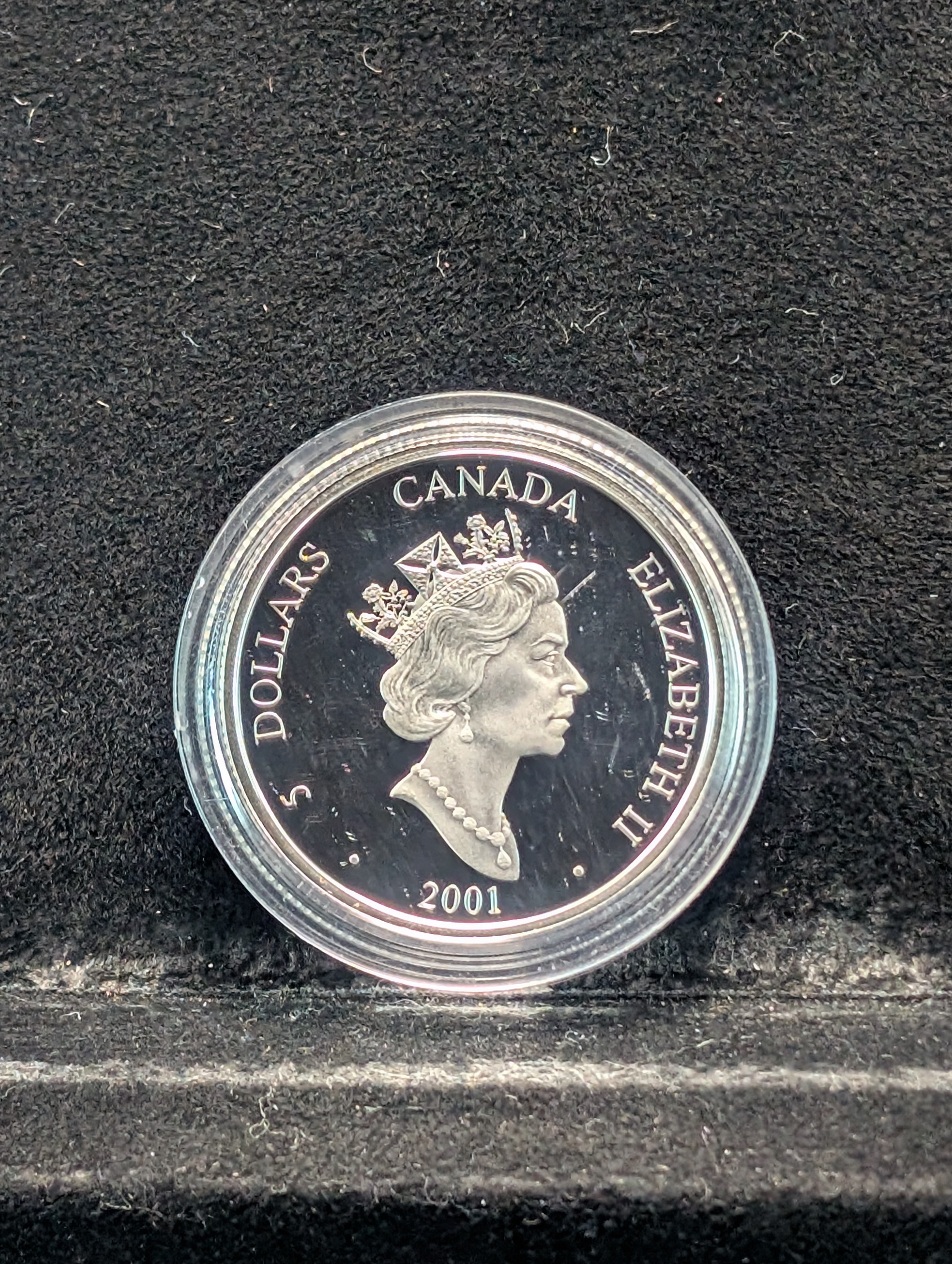 1901 - 2001 Canada Silver 5 Dollars Coin, GUGLIELMO MARCONI, 92.5% Silver, 16.96 g