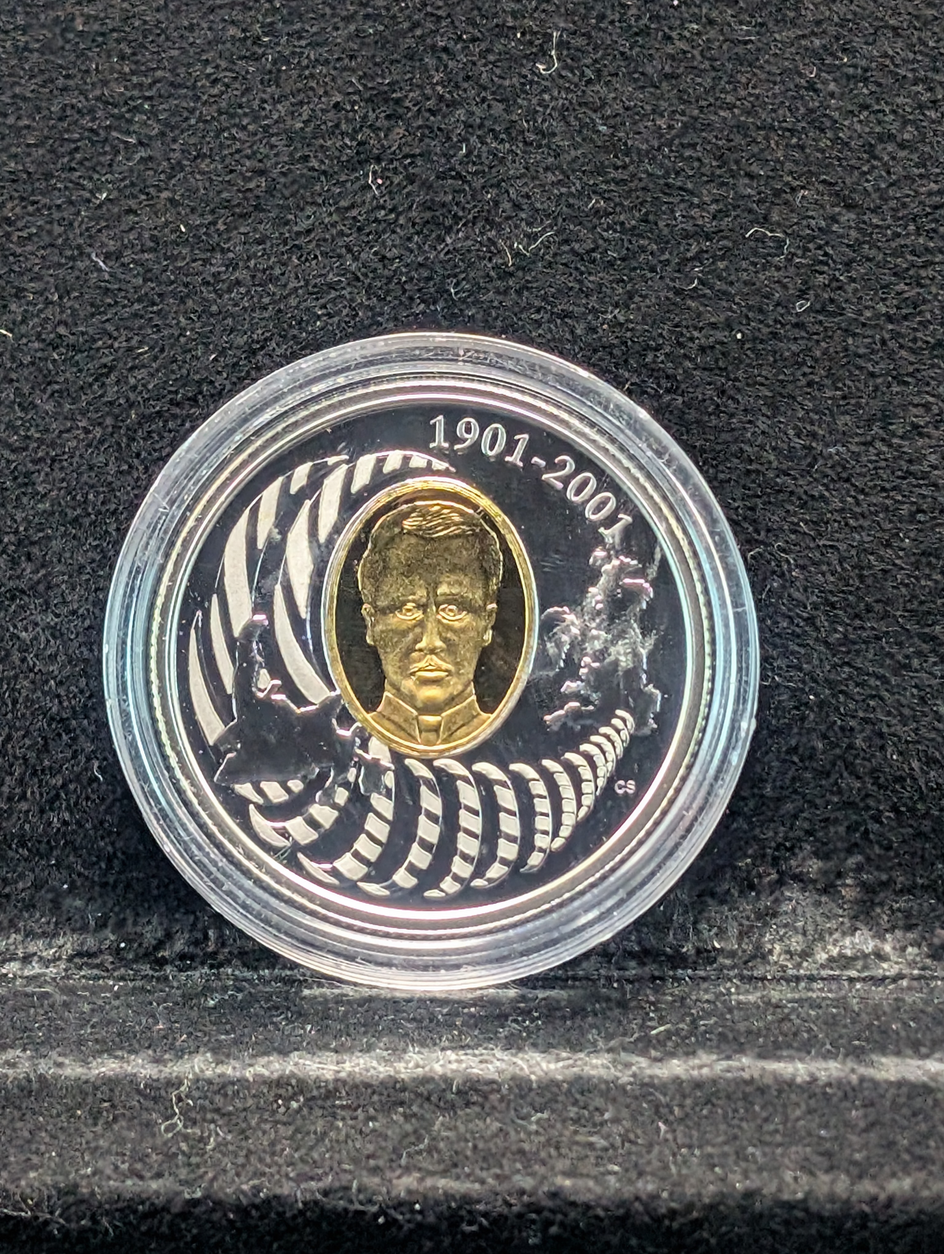 1901 - 2001 Canada Silver 5 Dollars Coin, GUGLIELMO MARCONI, 92.5% Silver, 16.96 g