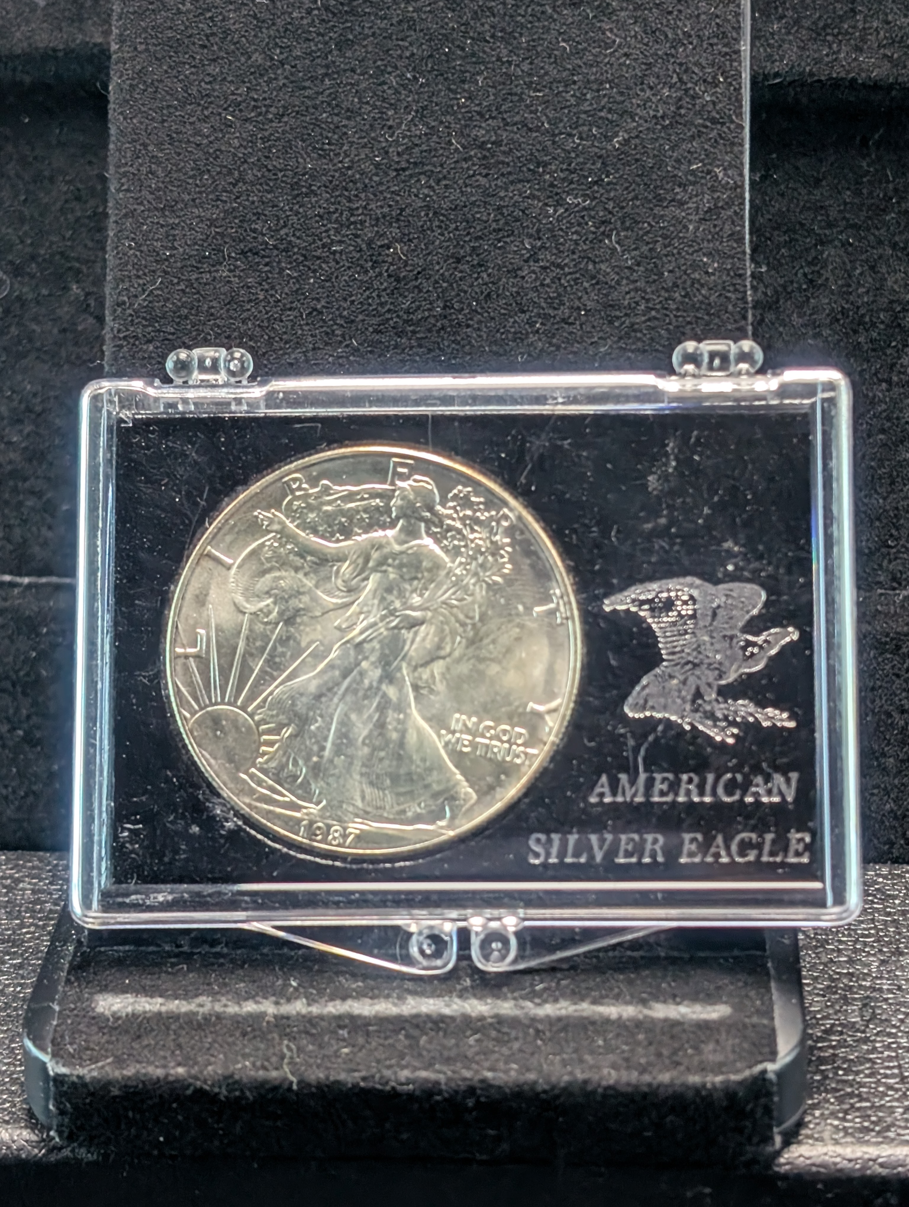 1987 American Silver Eagle, One Troy Ounce, .999 Fine Silver