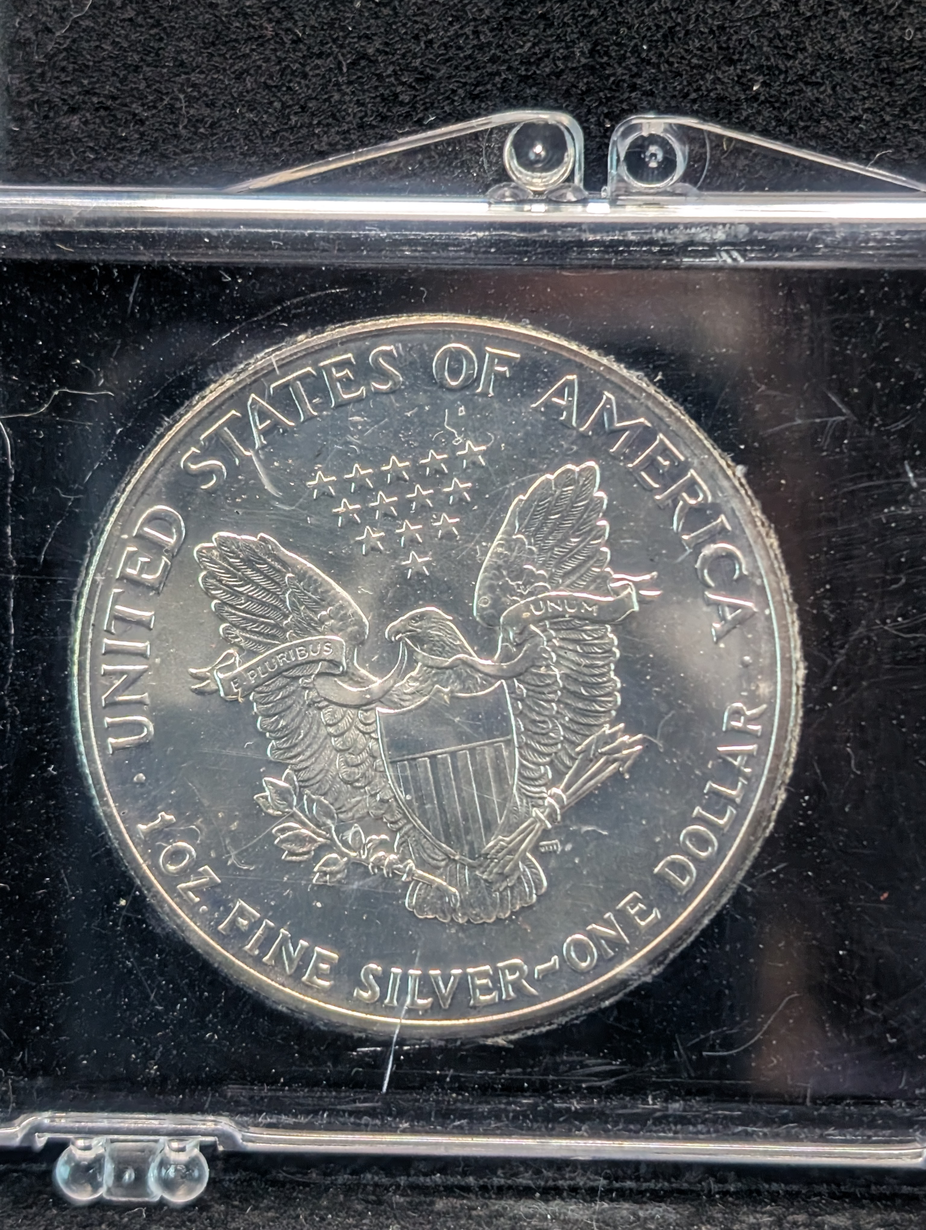 1987 American Silver Eagle, One Troy Ounce, .999 Fine Silver