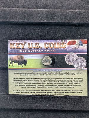 1938-D Buffalo Nickel, Key U.S. Coins With COA Condition PLEASE NOTE Some coins may have a 